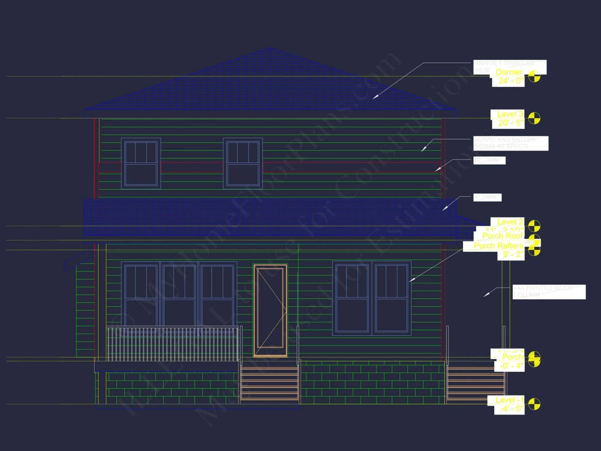Craftsman house Plan with CAD Blueprints and Floor Designs