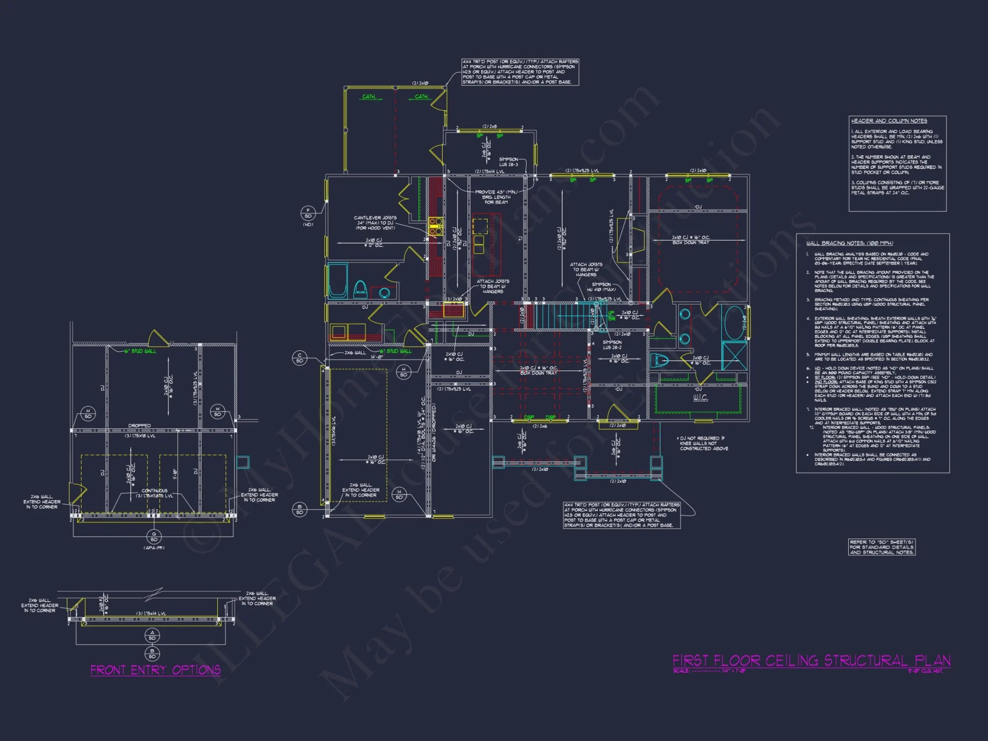 Craftsman house Floor Plan with 4 Beds & 2-Story Designs