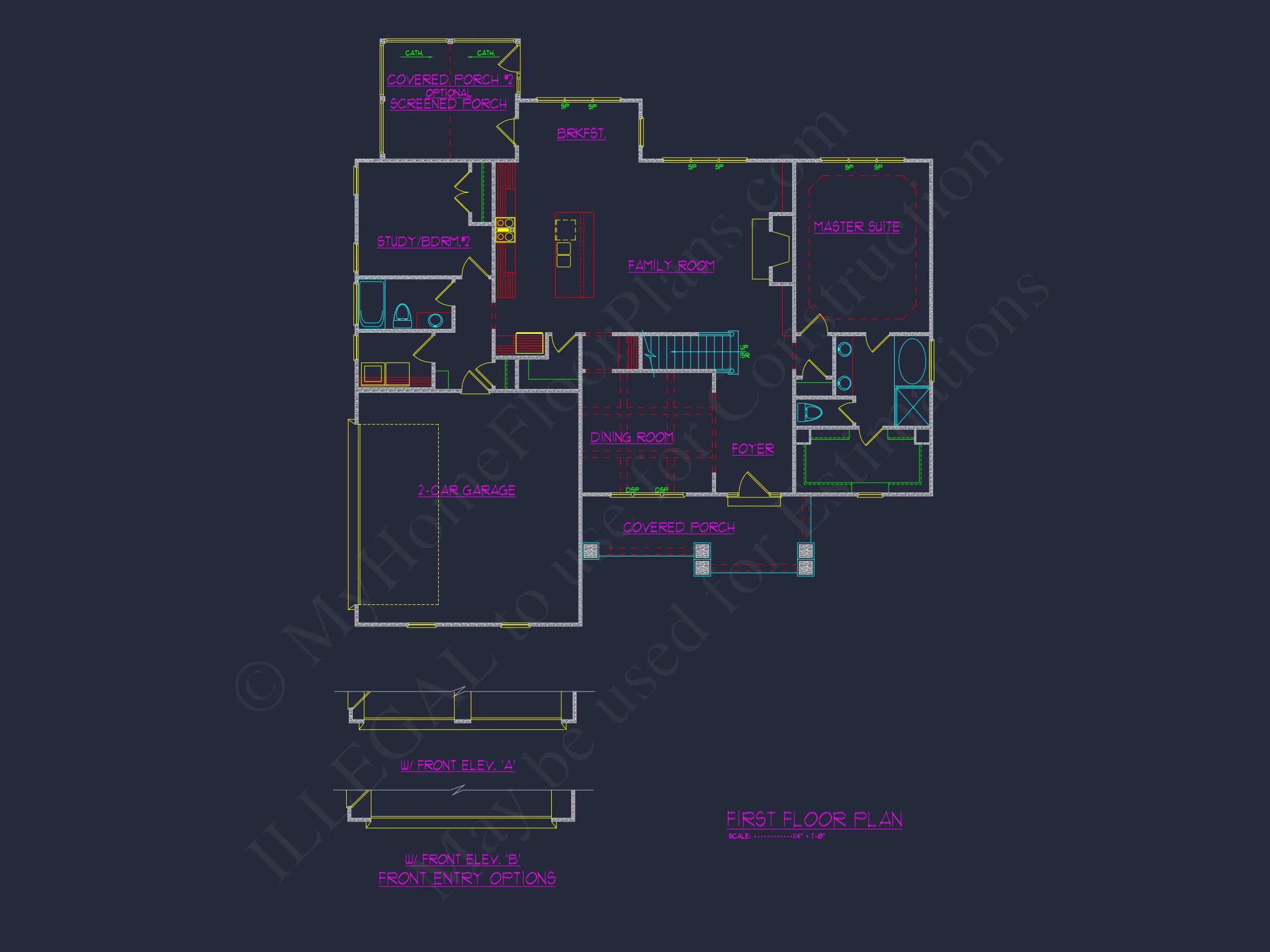Craftsman house Floor Plan with 4 Beds & 2-Story Designs