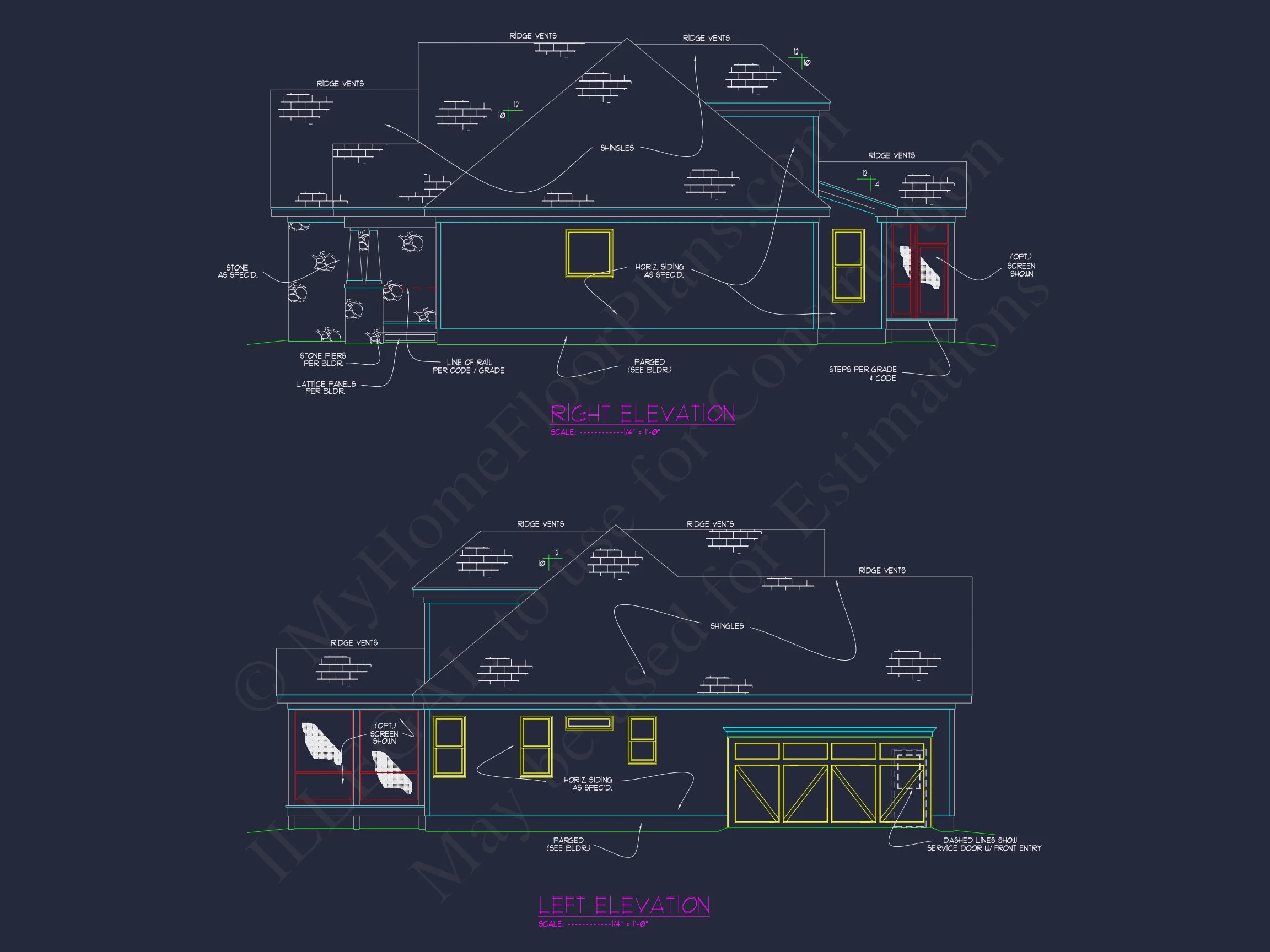 Craftsman house Floor Plan with 4 Beds & 2-Story Designs