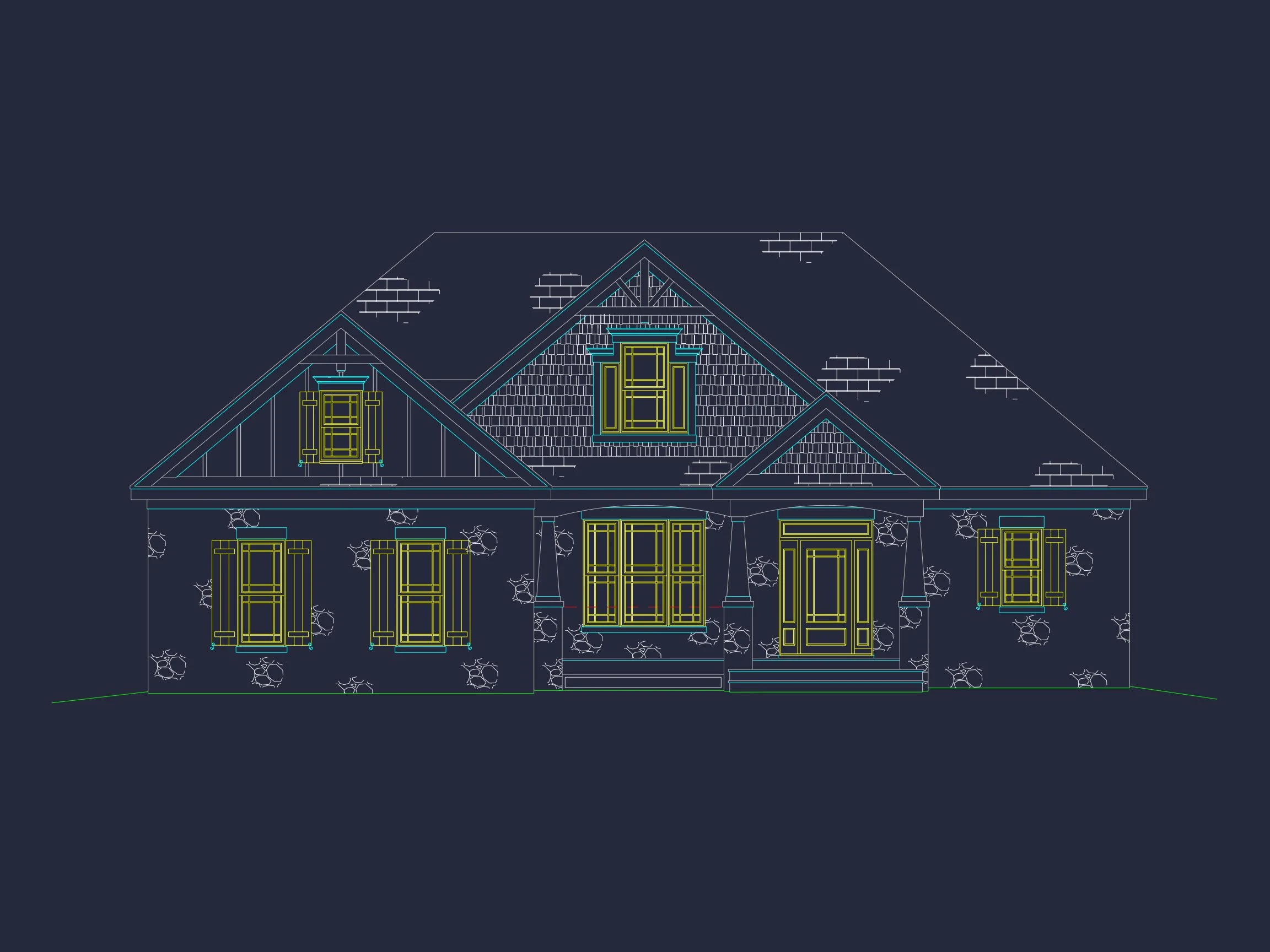 Craftsman house Floor Plan with 4 Beds & 2-Story Designs