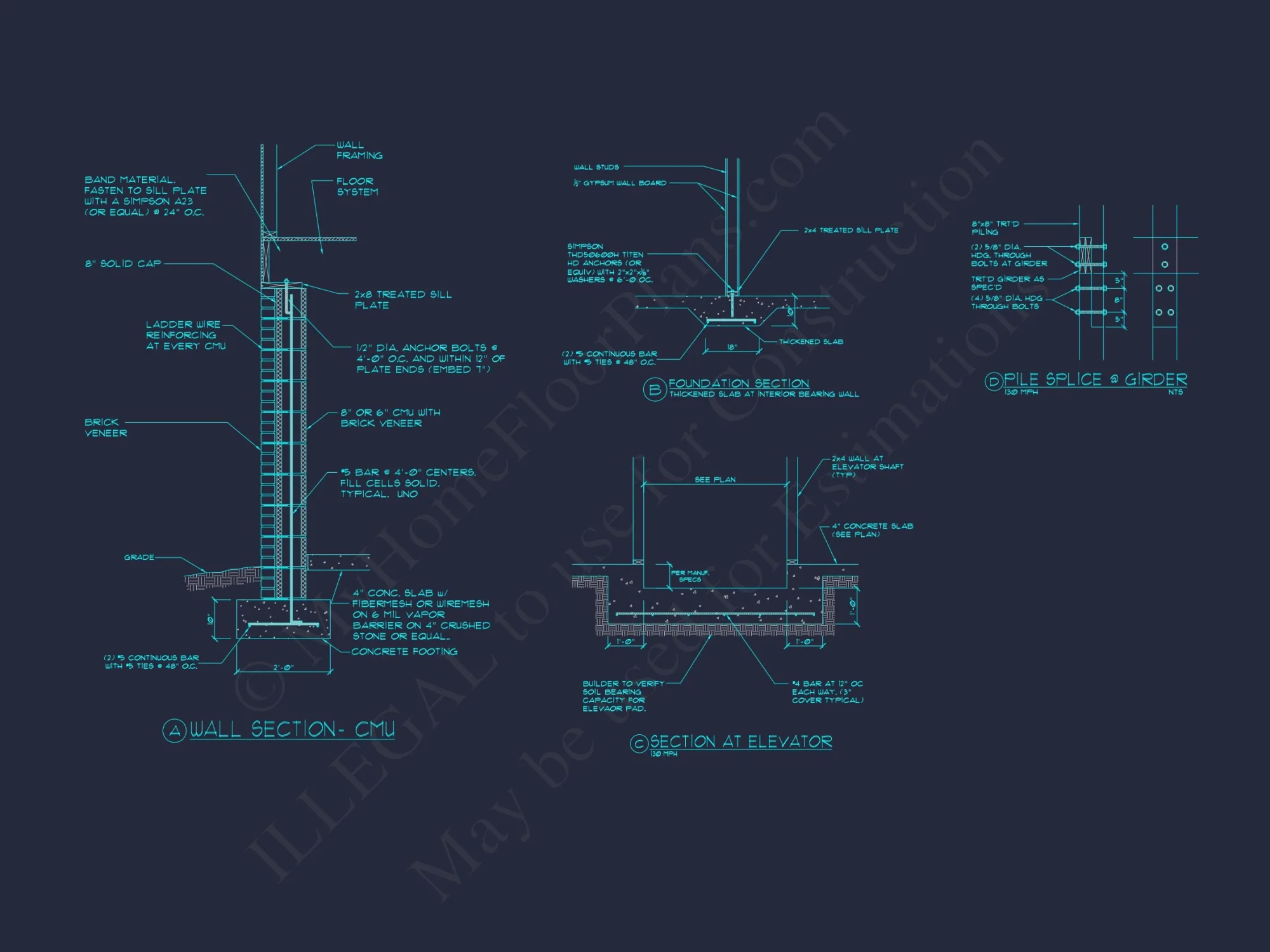 Spacious 6-Bedroom house Plan with CAD Designs and Blueprints