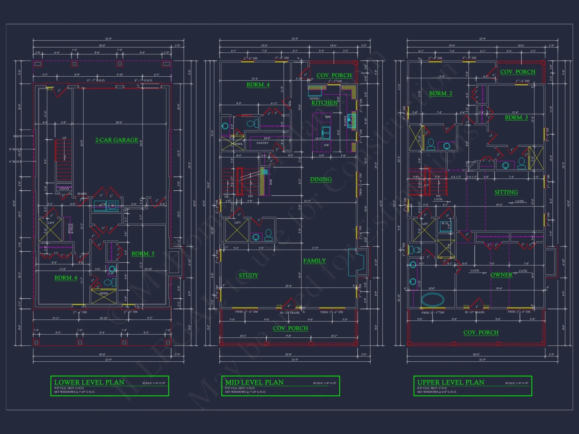 Spacious 6-Bedroom house Plan with CAD Designs and Blueprints