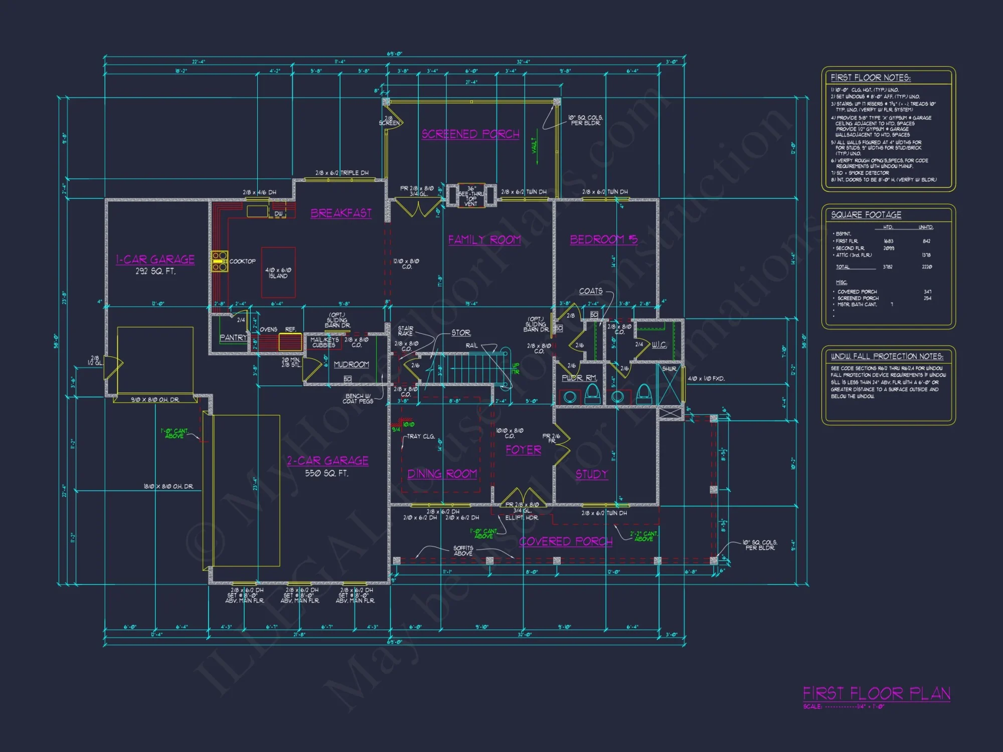 Architectural Blueprint with CAD Designs