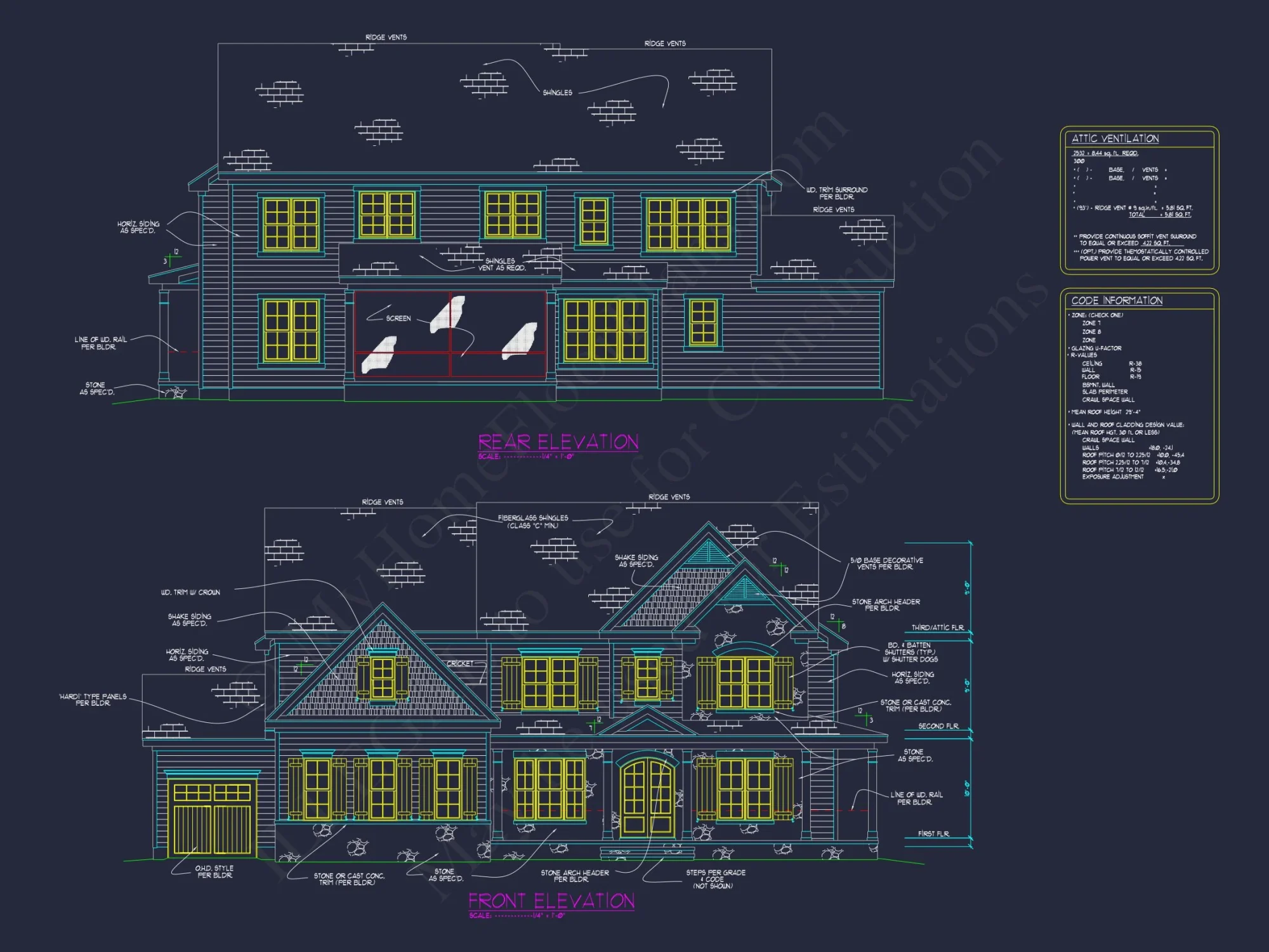 Architectural Blueprint with CAD Designs