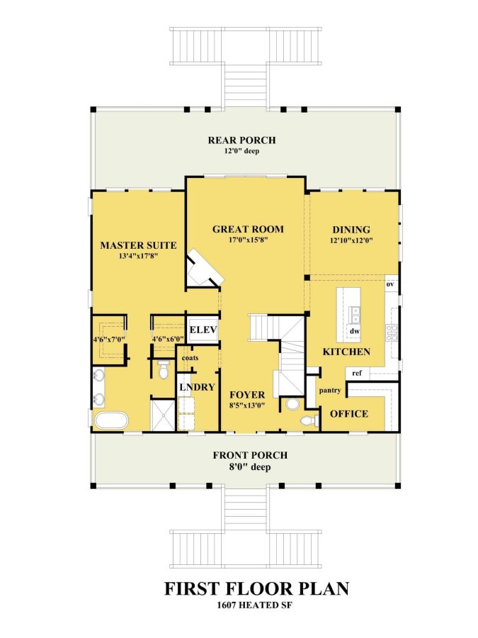 Ownerfully Designed Coastal Floor Plan with 3 Beds & 3 Baths