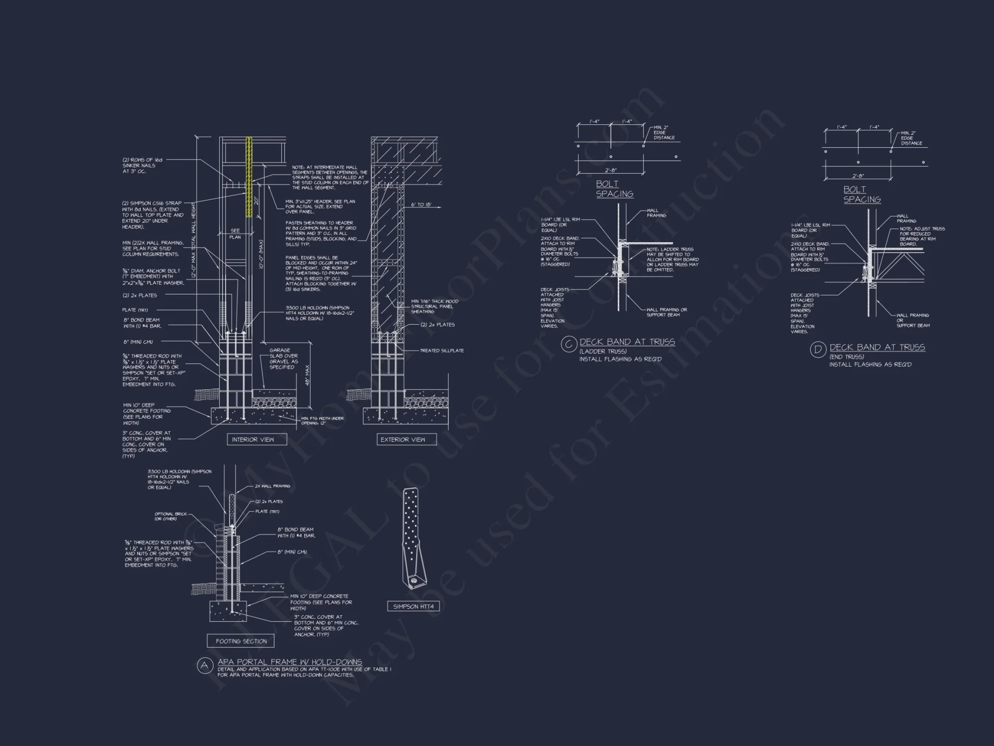 Modern Beach house Plan with 4 Floors, CAD Blueprint & Designs