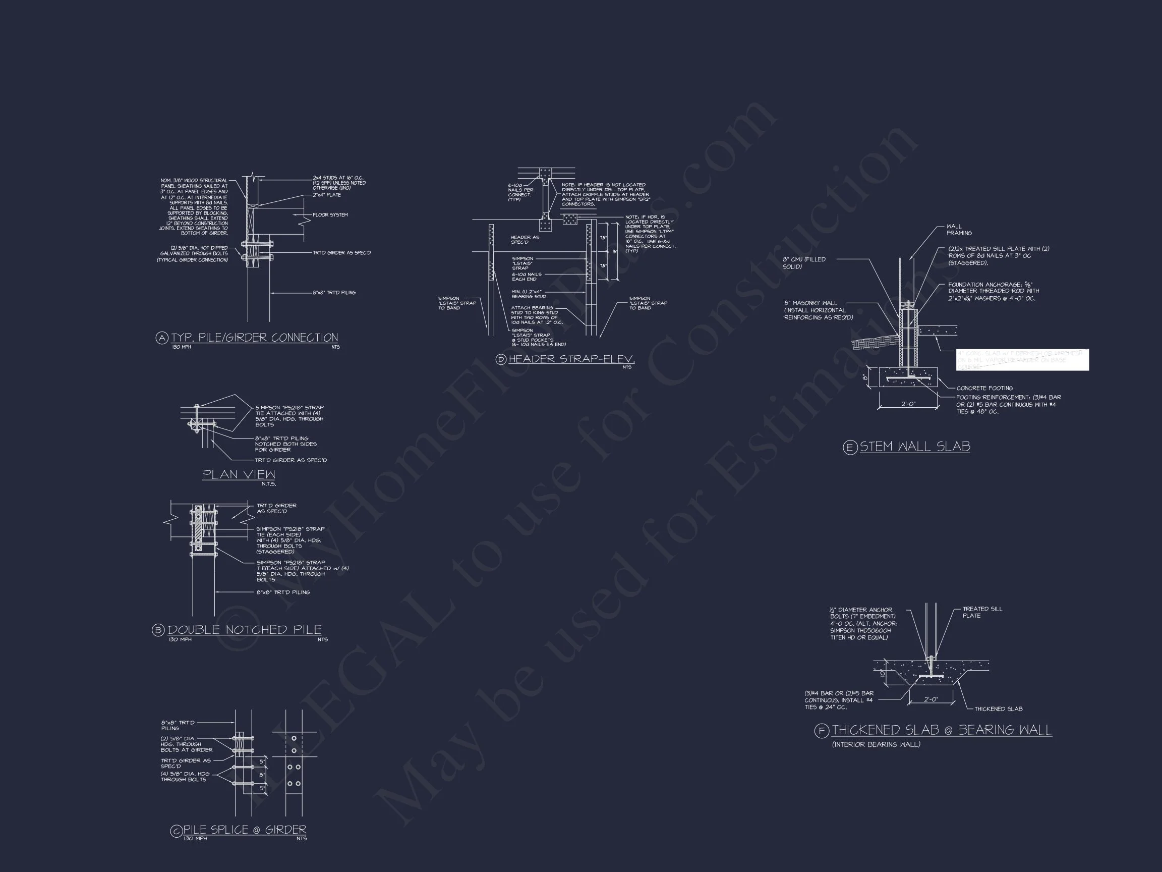 Modern Beach house Plan with 4 Floors, CAD Blueprint & Designs