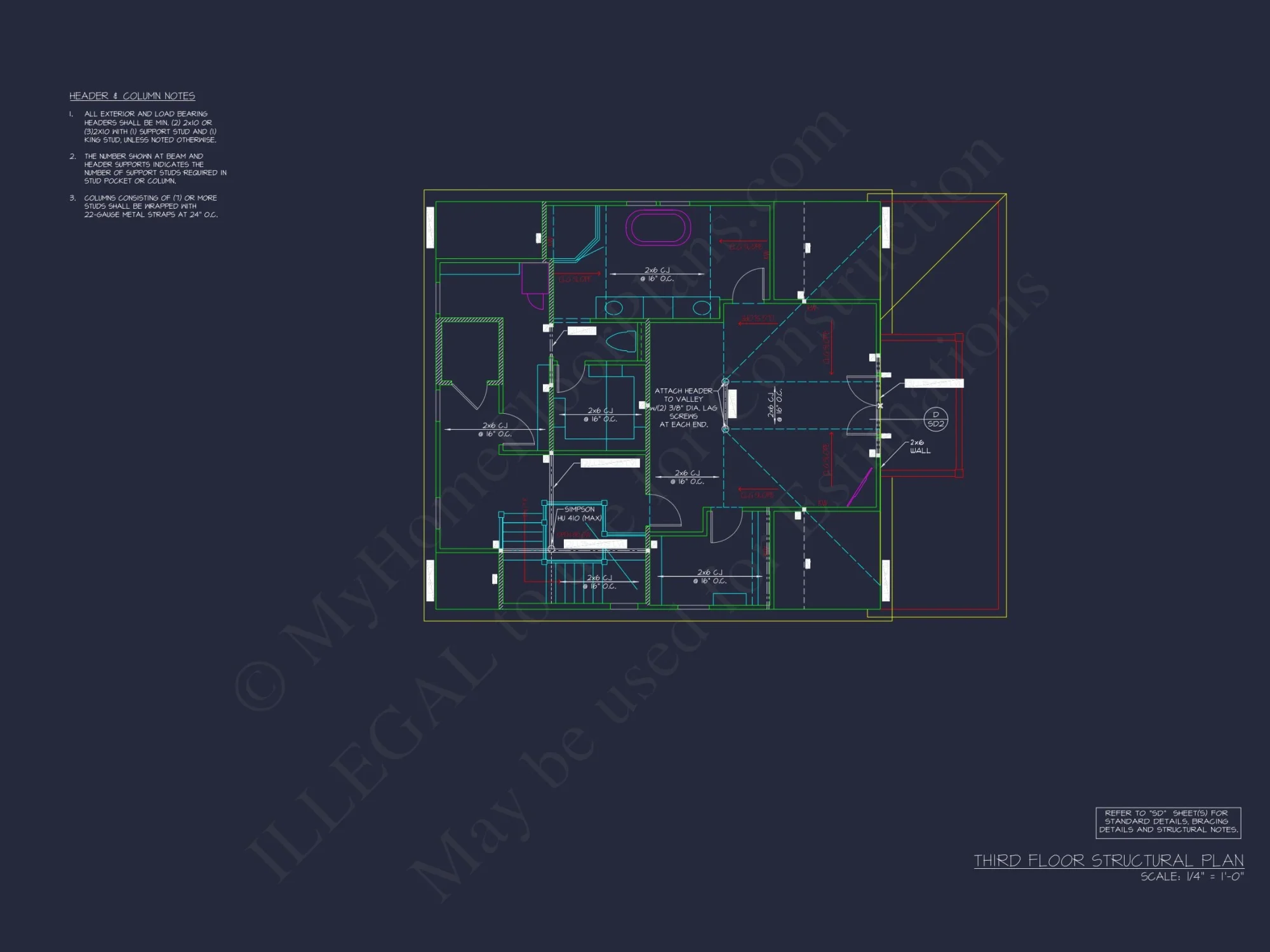 Modern Beach house Plan with 4 Floors, CAD Blueprint & Designs