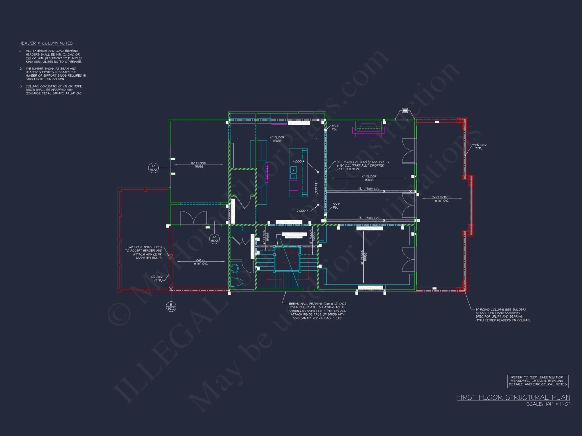 Modern Beach house Plan with 4 Floors, CAD Blueprint & Designs
