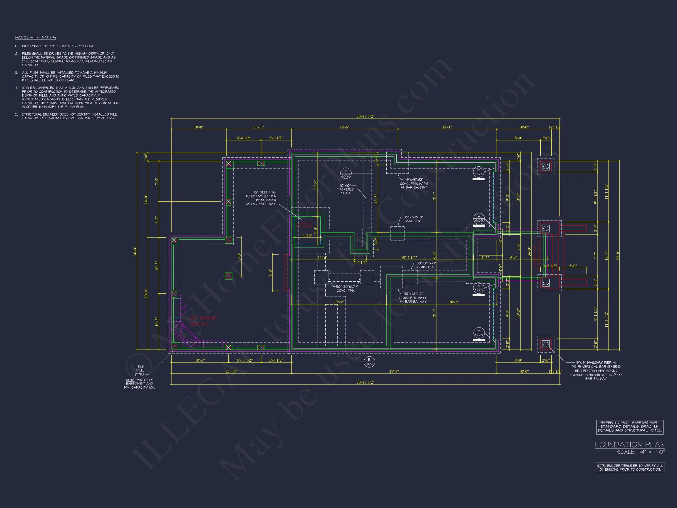 Modern Beach house Plan with 4 Floors, CAD Blueprint & Designs