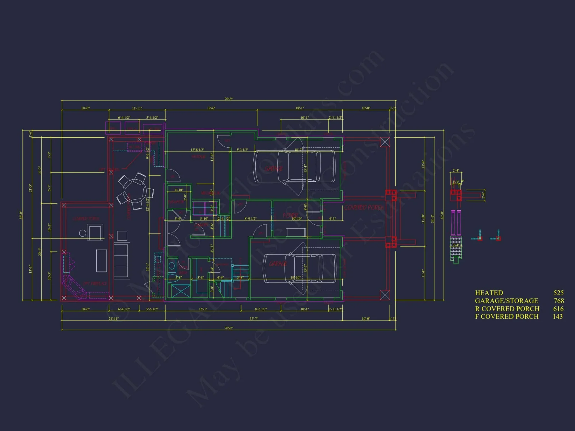 Modern Beach house Plan with 4 Floors, CAD Blueprint & Designs
