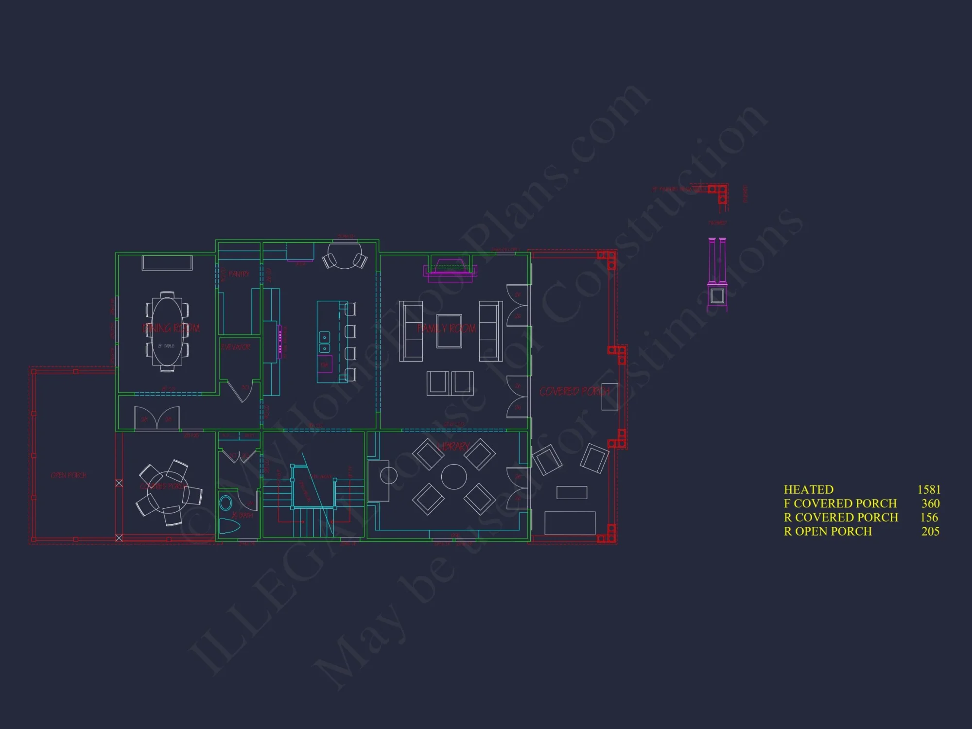 Modern Beach house Plan with 4 Floors, CAD Blueprint & Designs