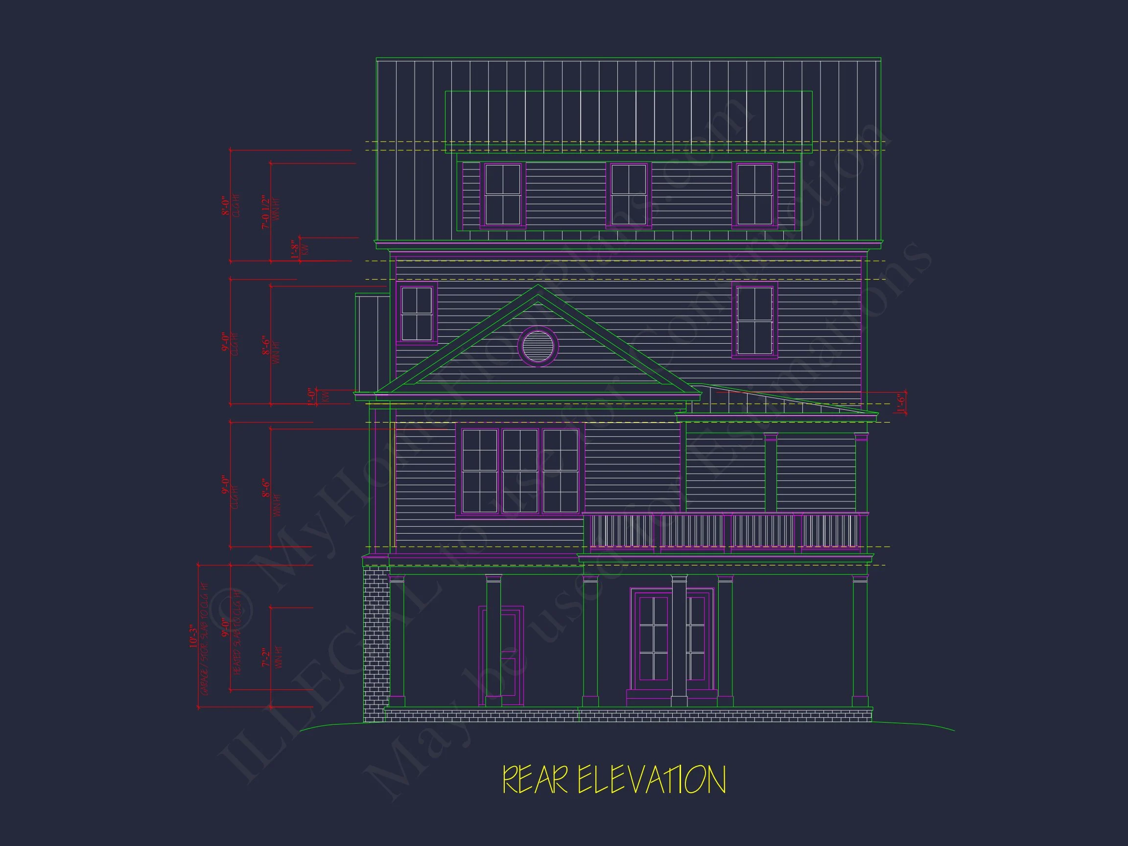 Modern Beach house Plan with 4 Floors, CAD Blueprint & Designs