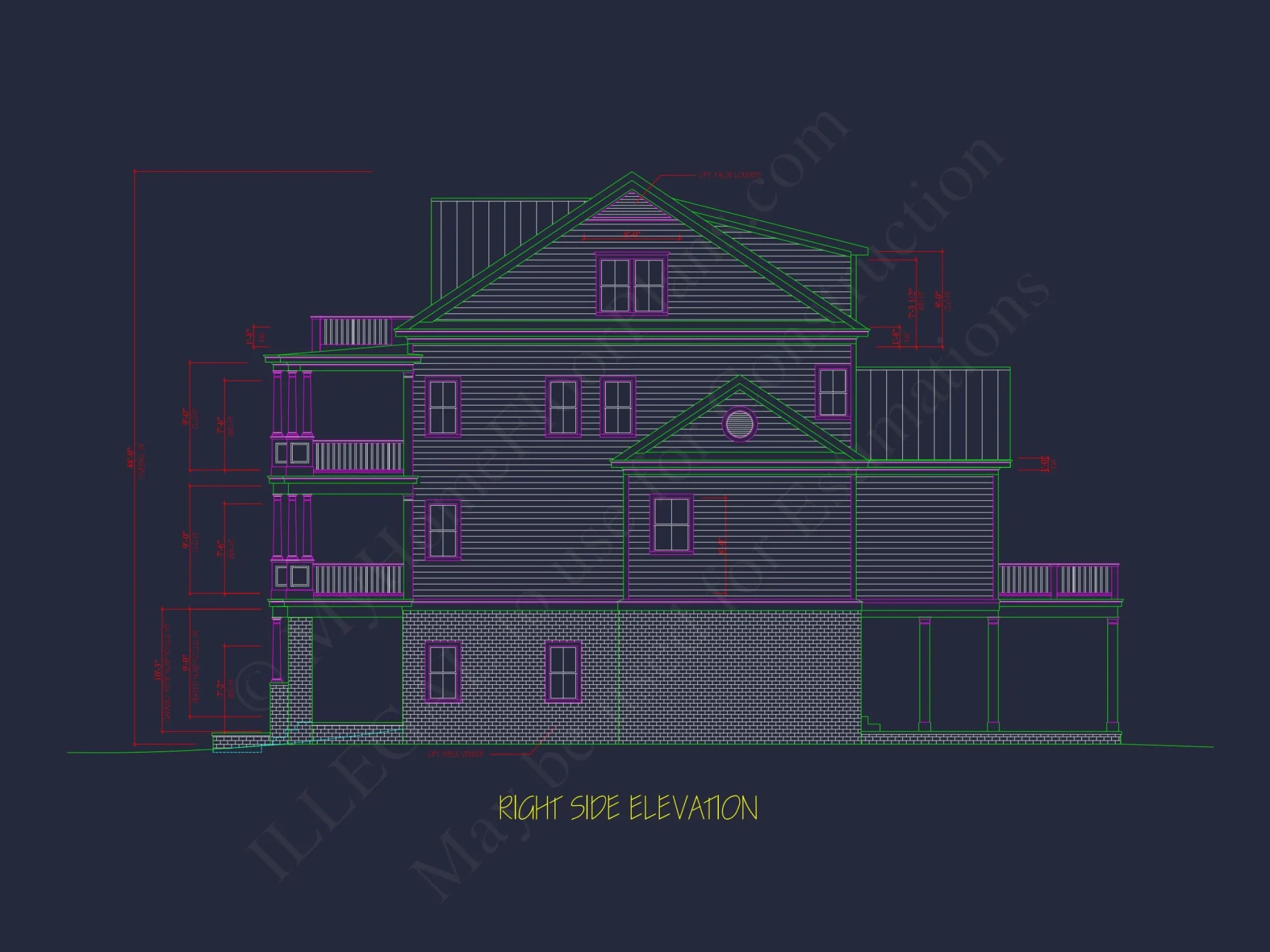 Modern Beach house Plan with 4 Floors, CAD Blueprint & Designs