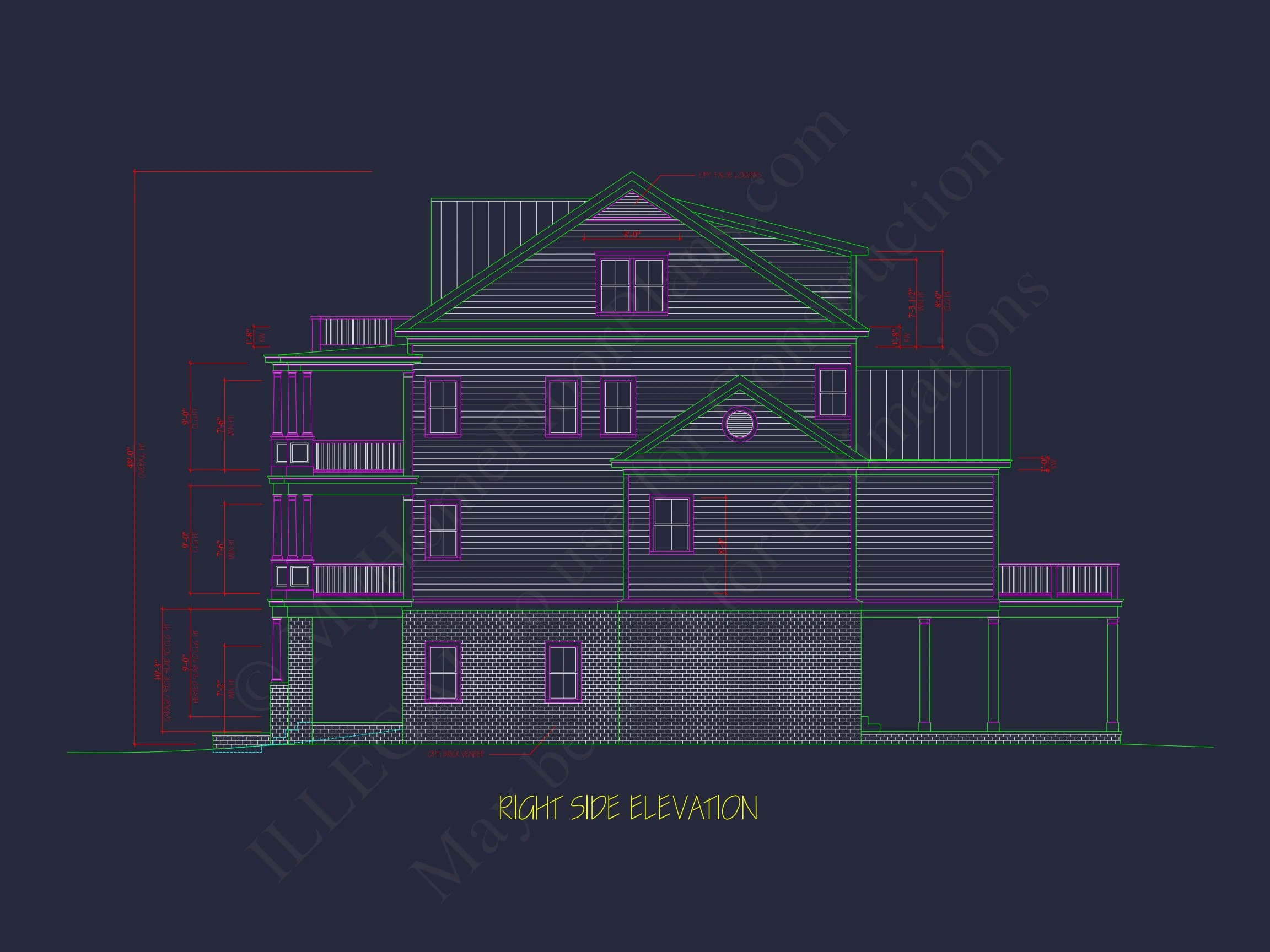 Modern Beach house Plan with 4 Floors, CAD Blueprint & Designs