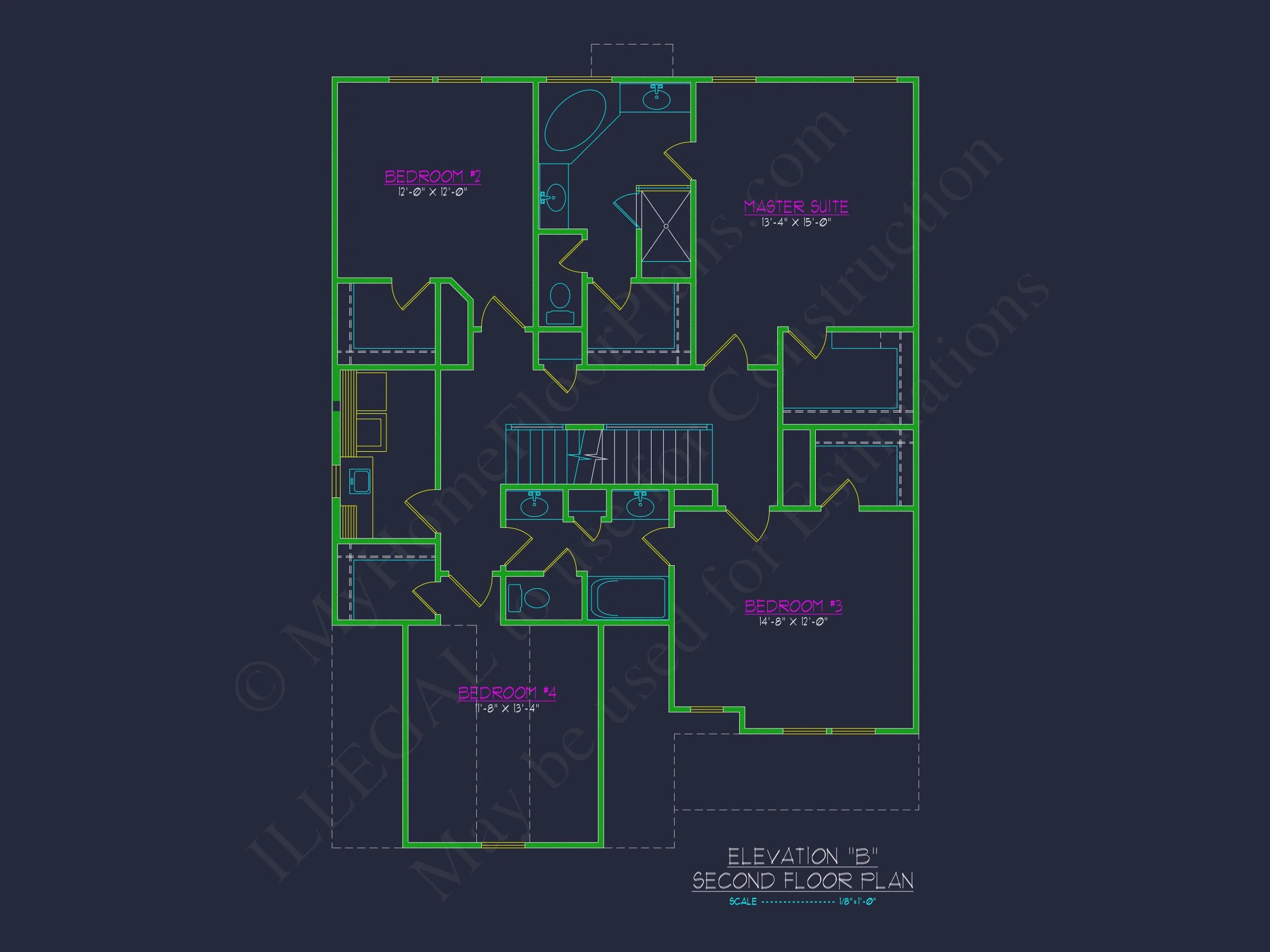 15-1934 HOUSE PLAN - Elegant 2.5-Story House Plan with CAD Floor Designs and Blueprint 13 Elegant 2.5-Story house Plan with CAD Floor Designs and Blueprint