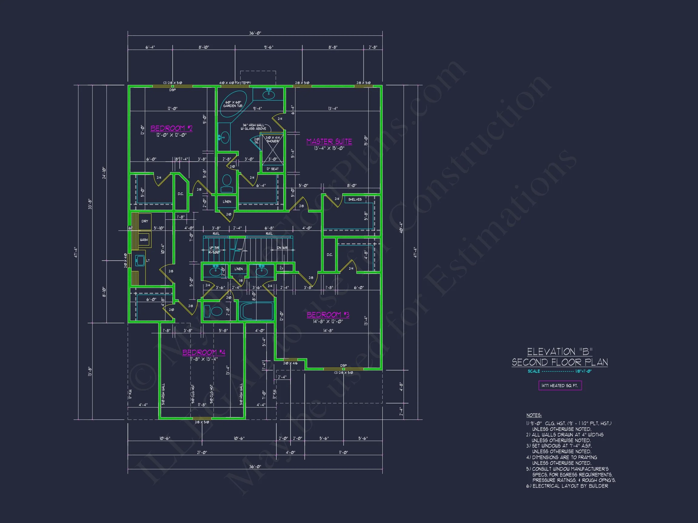 15-1934 HOUSE PLAN - Elegant 2.5-Story House Plan with CAD Floor Designs and Blueprint 11 Elegant 2.5-Story house Plan with CAD Floor Designs and Blueprint