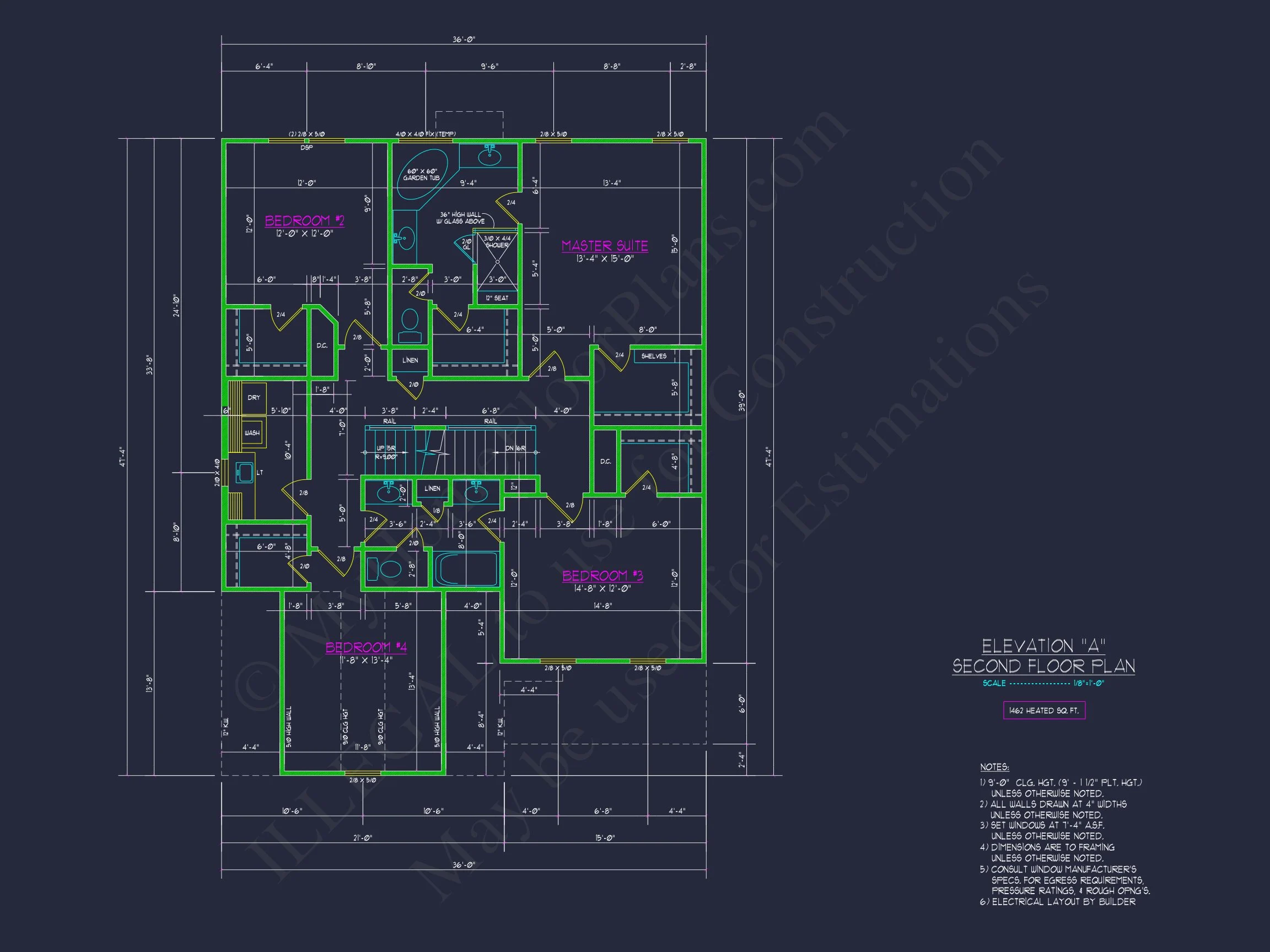 15-1934 HOUSE PLAN - Elegant 2.5-Story House Plan with CAD Floor Designs and Blueprint 10 Elegant 2.5-Story house Plan with CAD Floor Designs and Blueprint