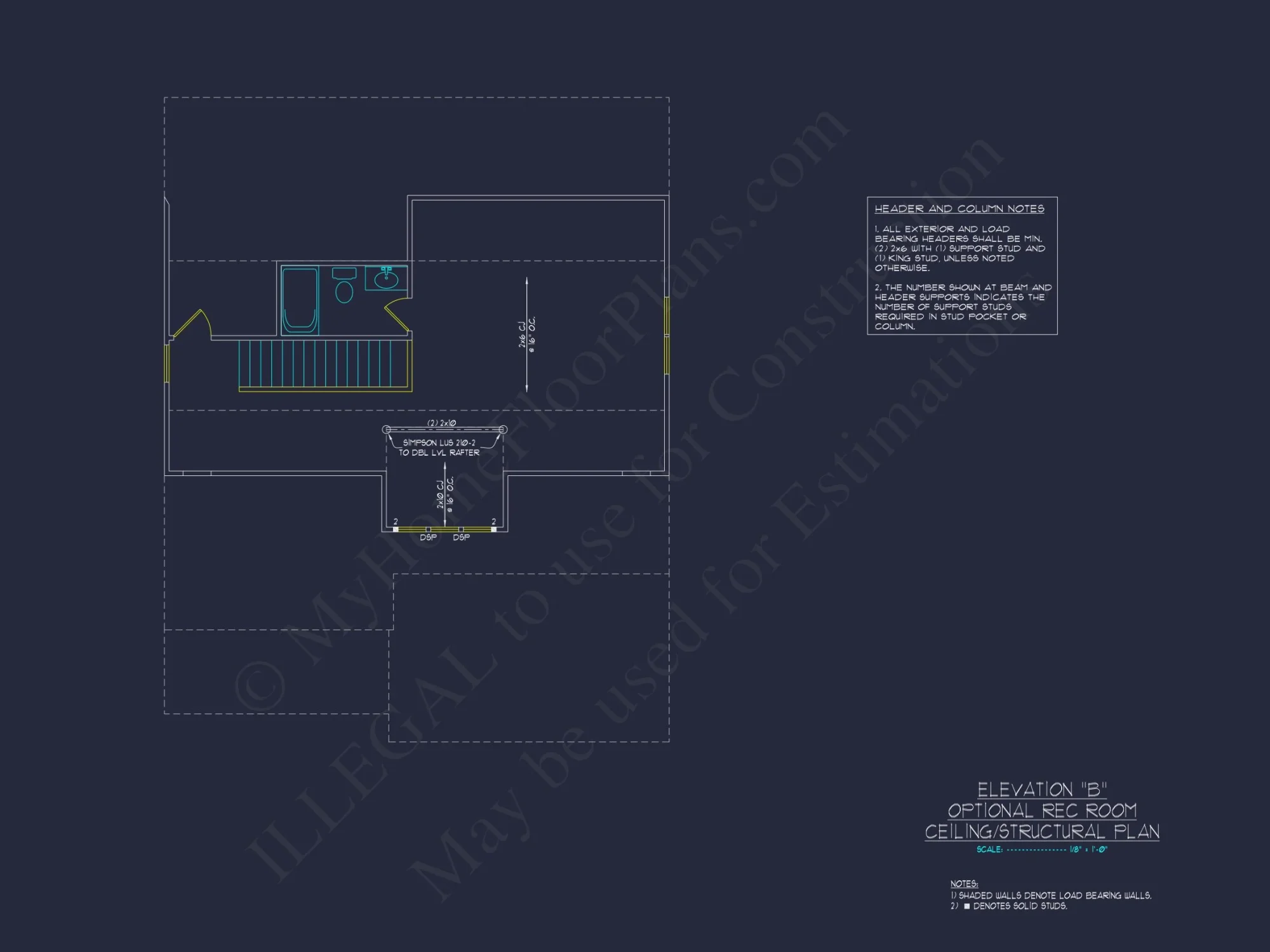 Modern Craftsman house Plan with 2 Floors and CAD Designs