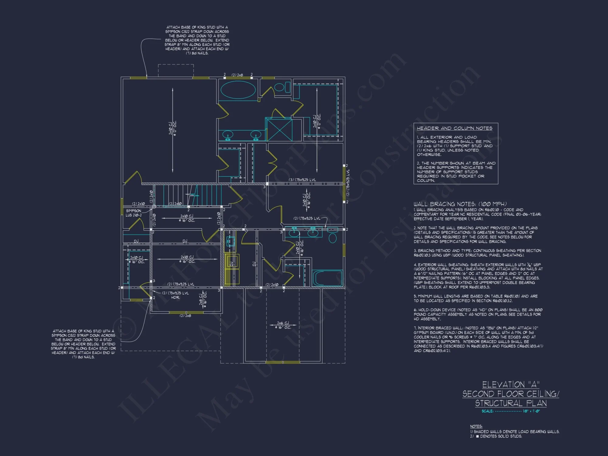 Modern Craftsman house Plan with 2 Floors and CAD Designs
