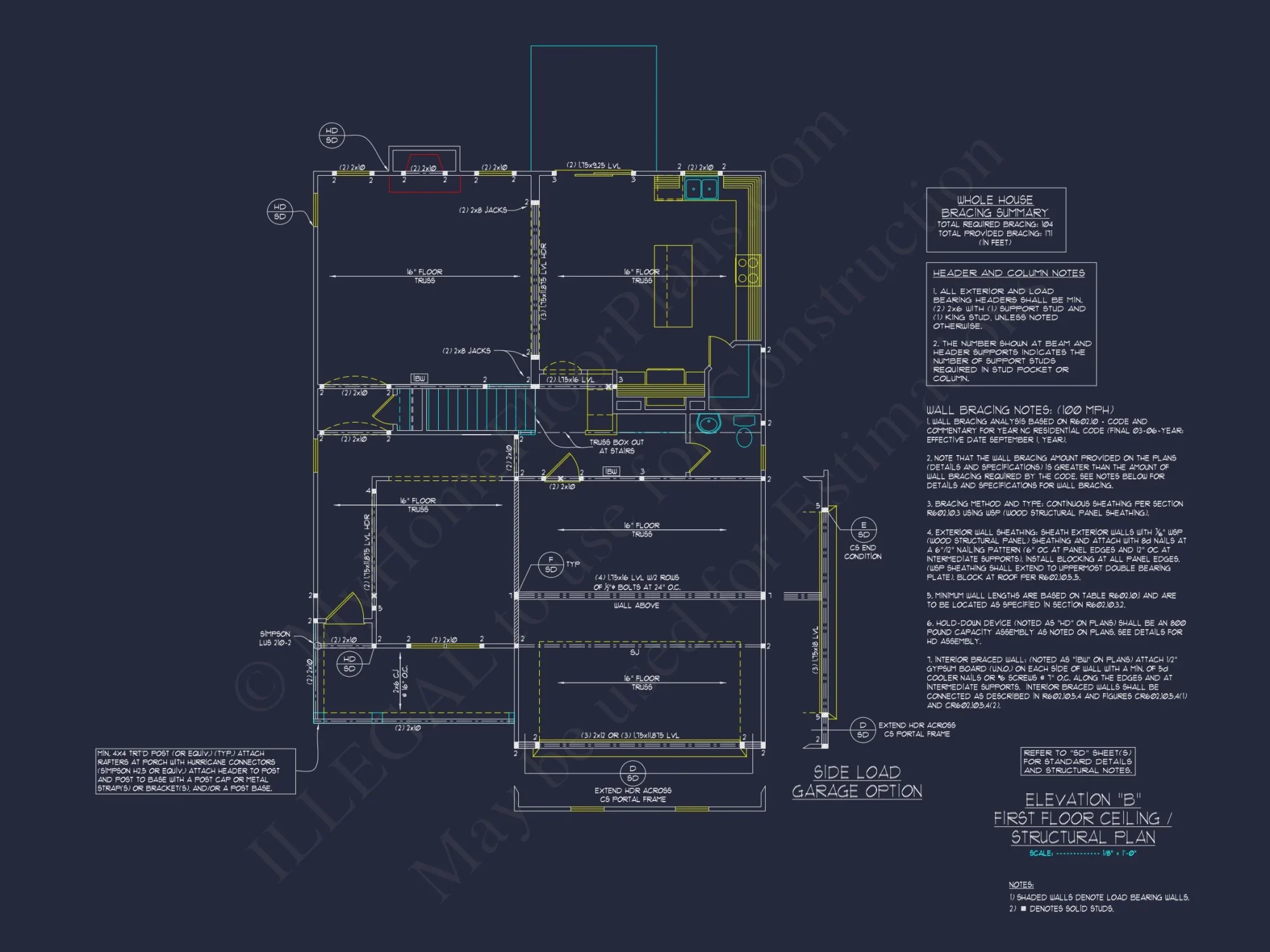 Modern Craftsman house Plan with 2 Floors and CAD Designs