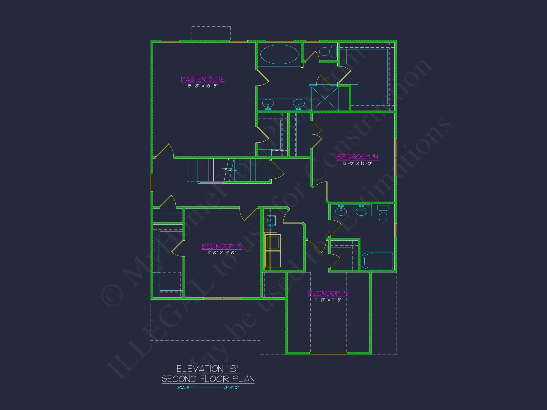 Modern Craftsman house Plan with 2 Floors and CAD Designs