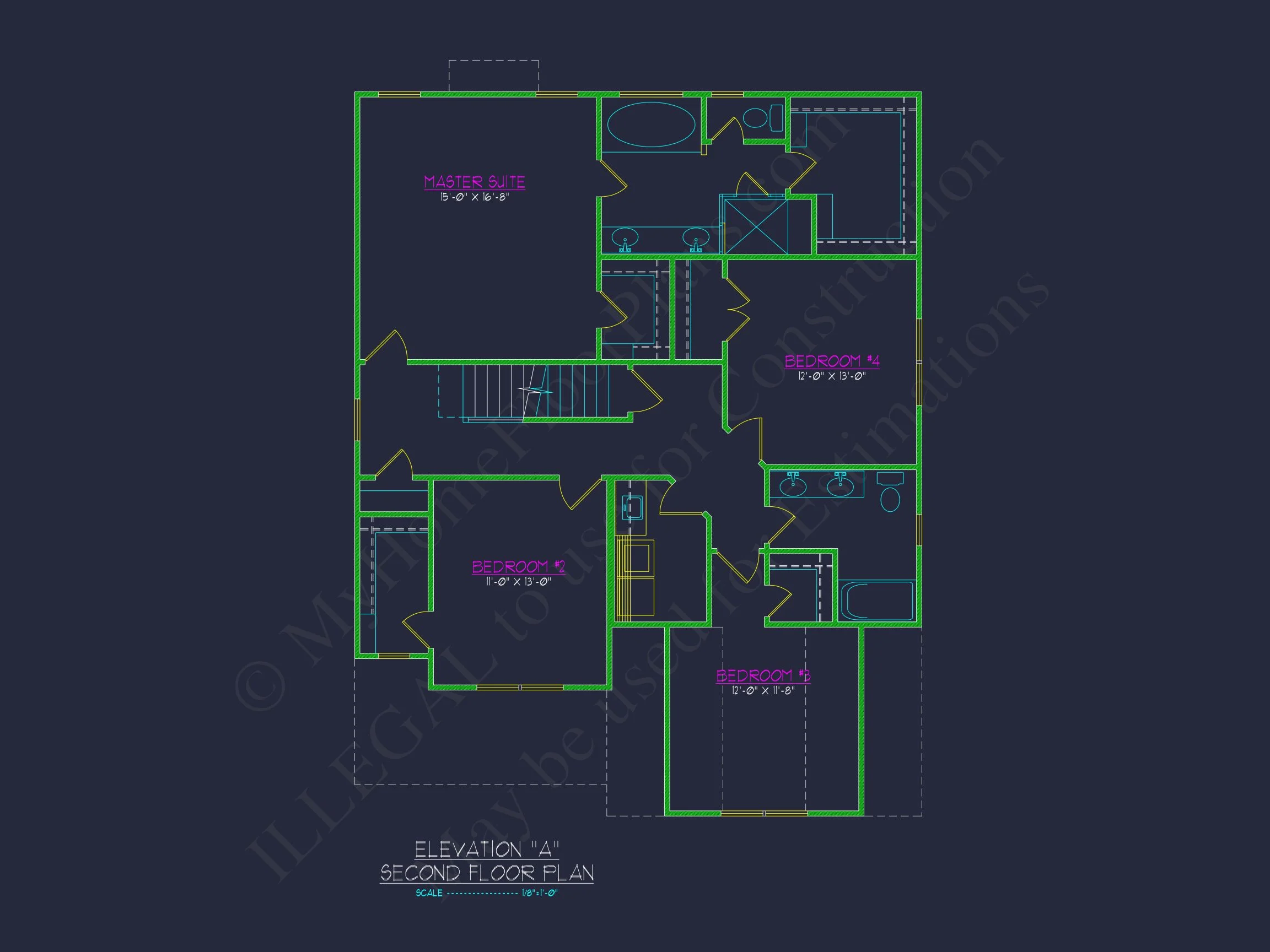 Modern Craftsman house Plan with 2 Floors and CAD Designs