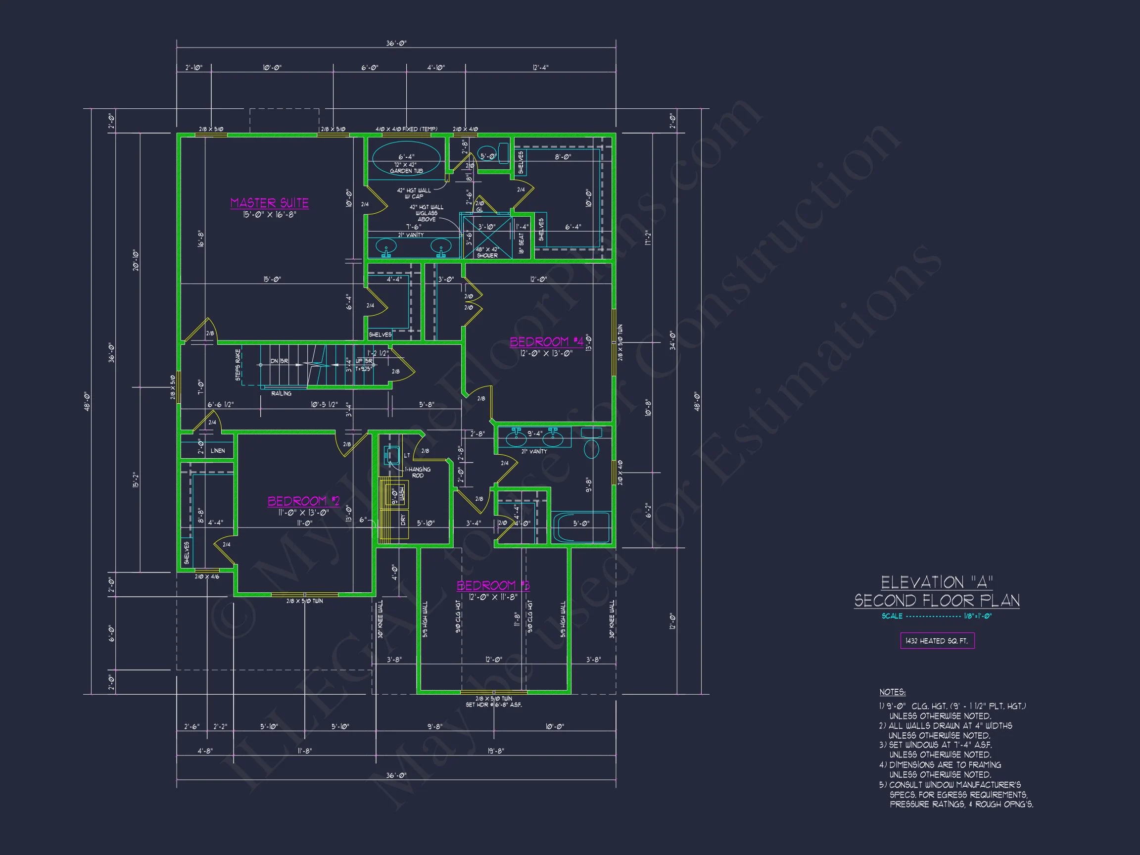 Modern Craftsman house Plan with 2 Floors and CAD Designs