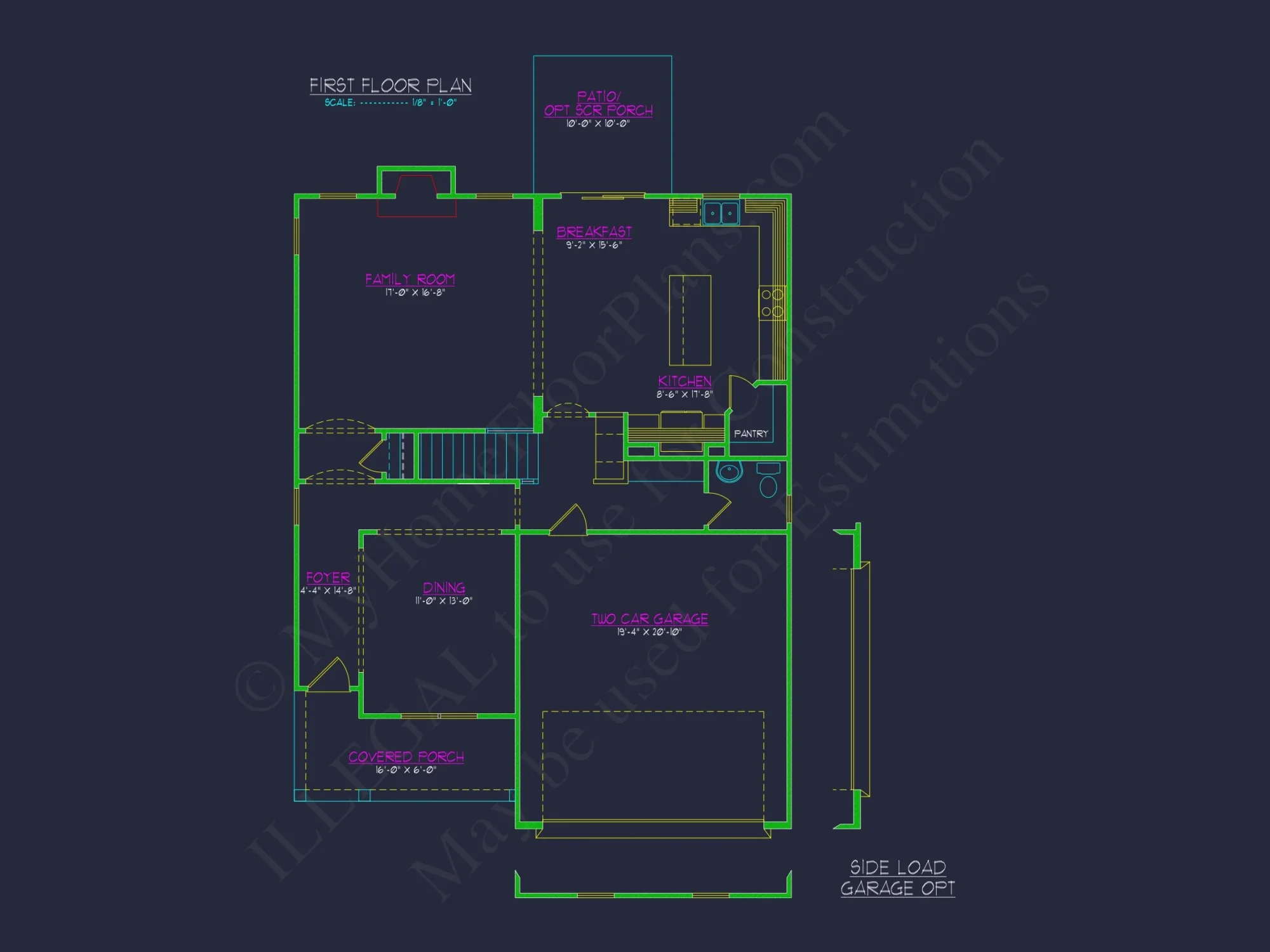 Modern Craftsman house Plan with 2 Floors and CAD Designs