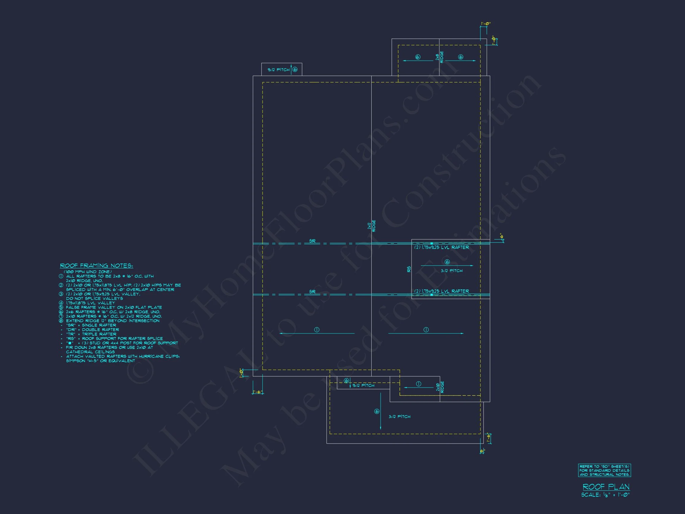 Craftsman house Floor Plan: Architectural CAD Designs