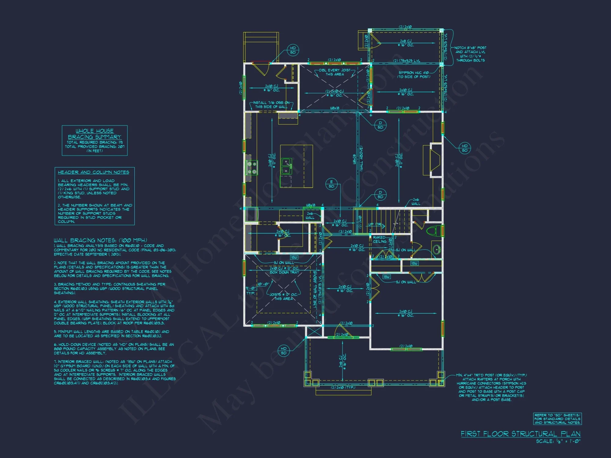 Craftsman house Floor Plan: Architectural CAD Designs