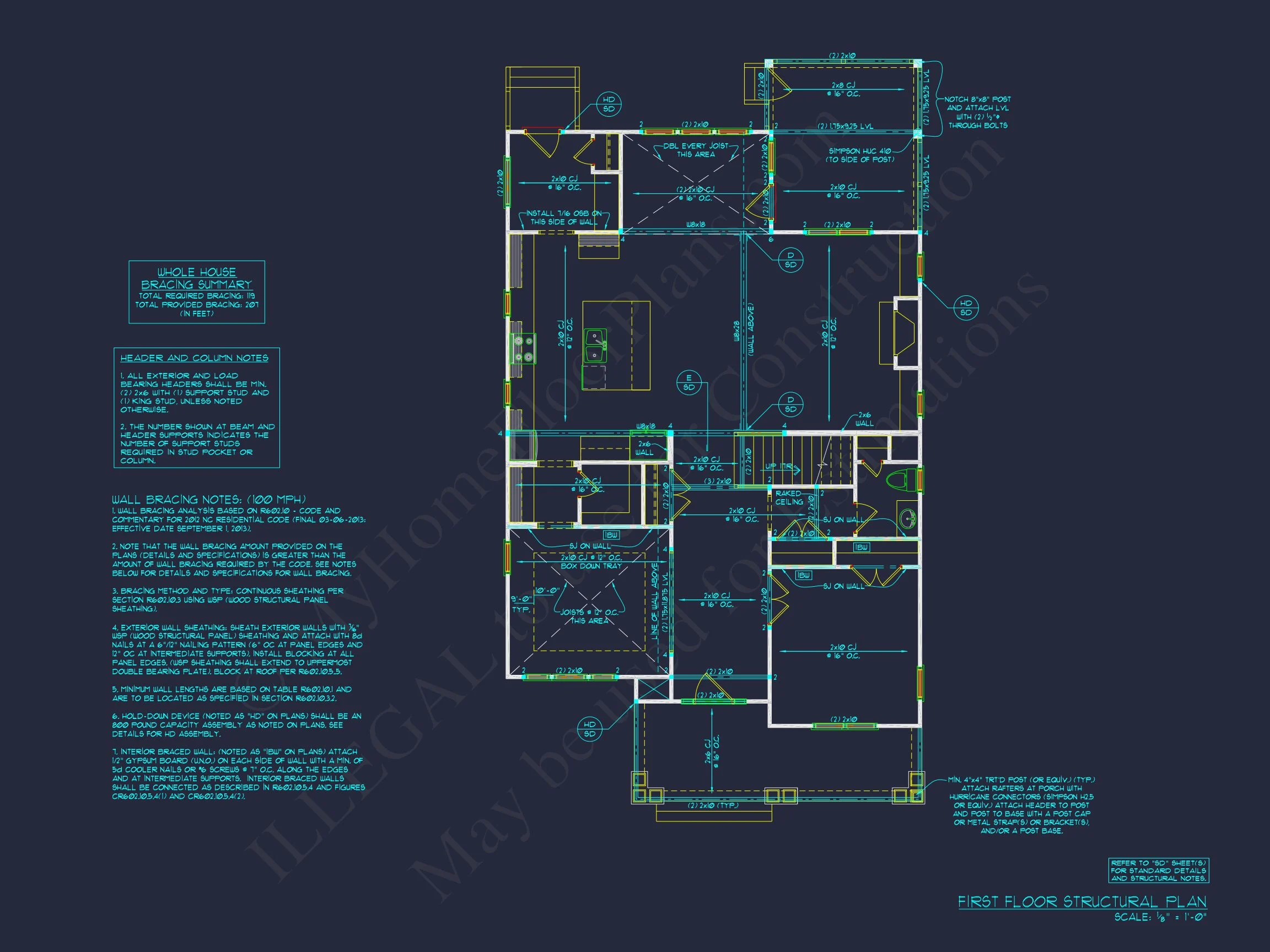 Craftsman house Floor Plan: Architectural CAD Designs