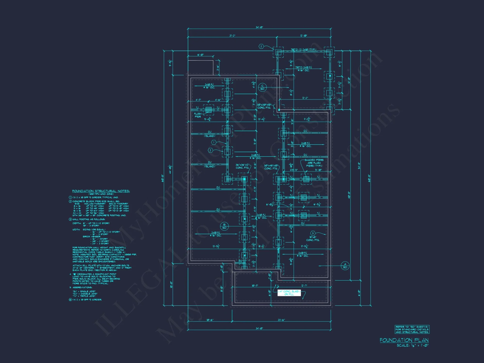 Craftsman house Floor Plan: Architectural CAD Designs