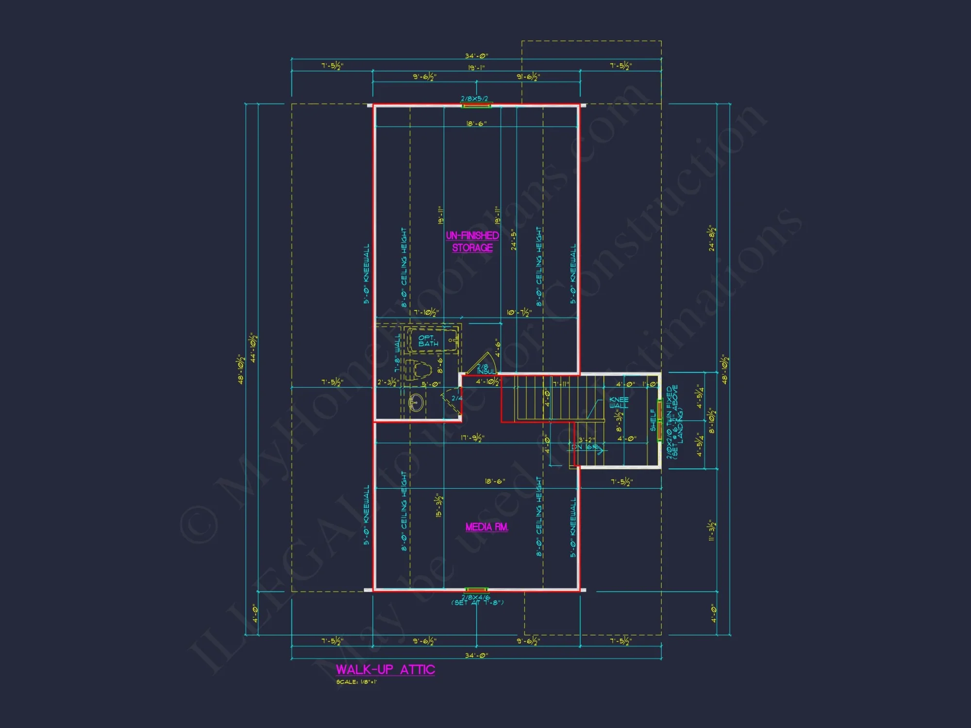 Craftsman house Floor Plan: Architectural CAD Designs