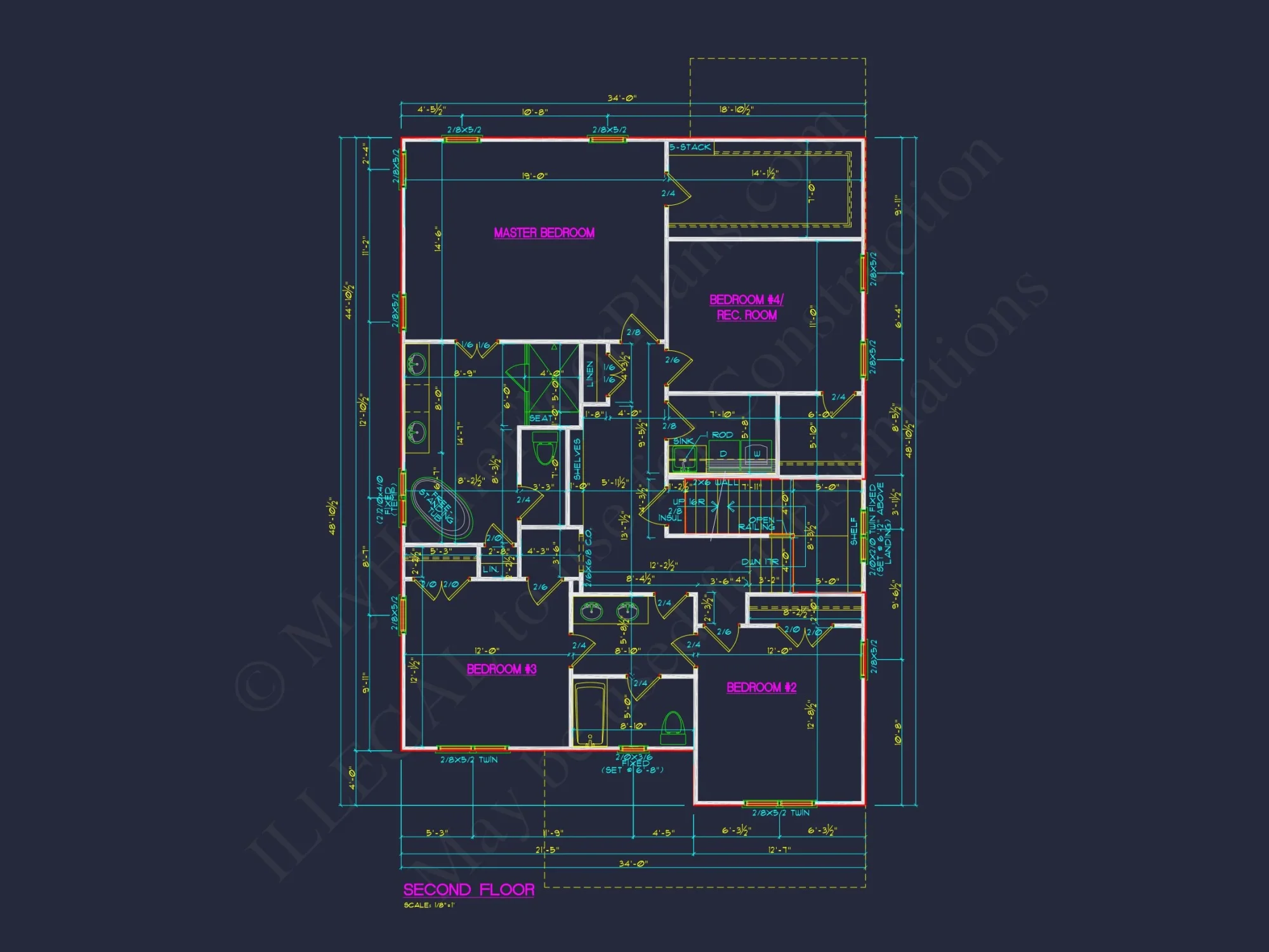 Craftsman house Floor Plan: Architectural CAD Designs