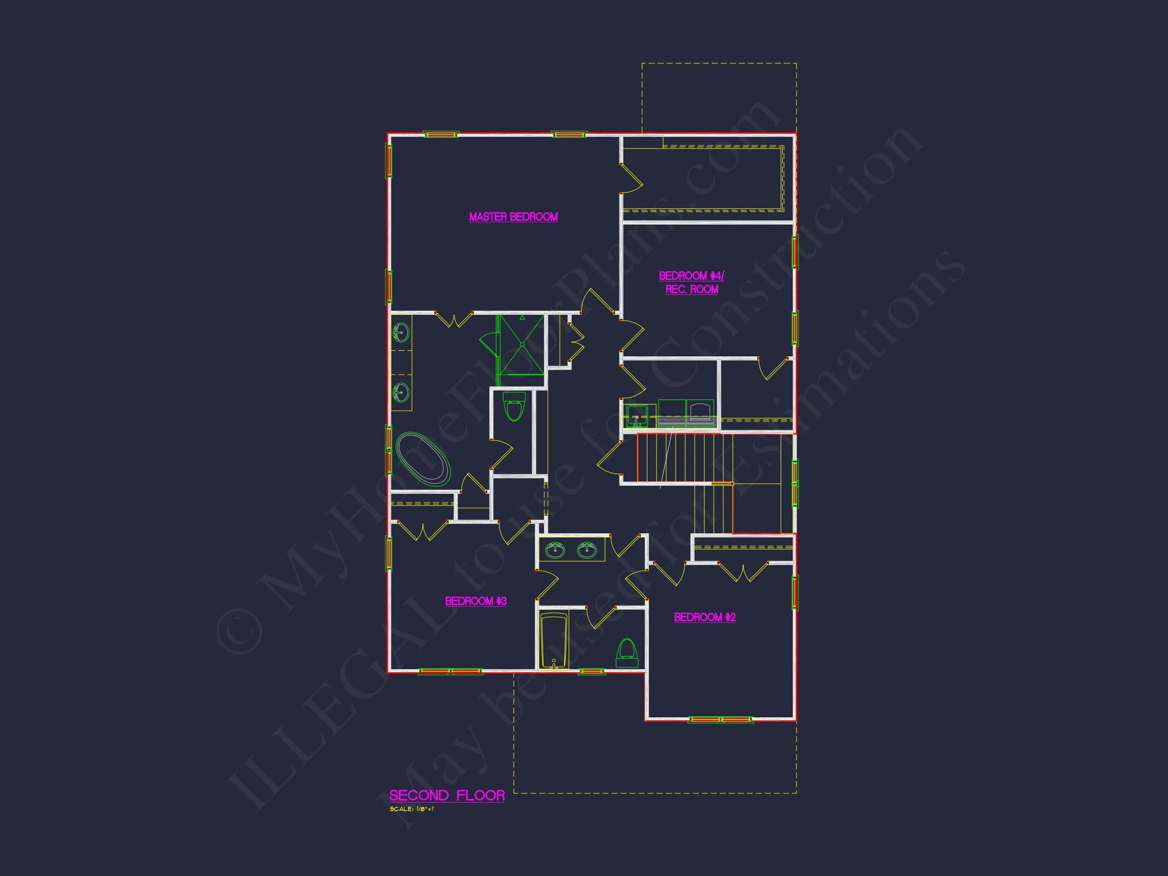 Craftsman house Floor Plan: Architectural CAD Designs