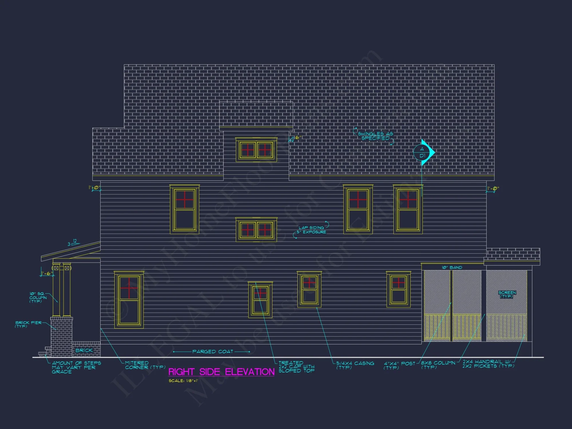 Craftsman house Floor Plan: Architectural CAD Designs