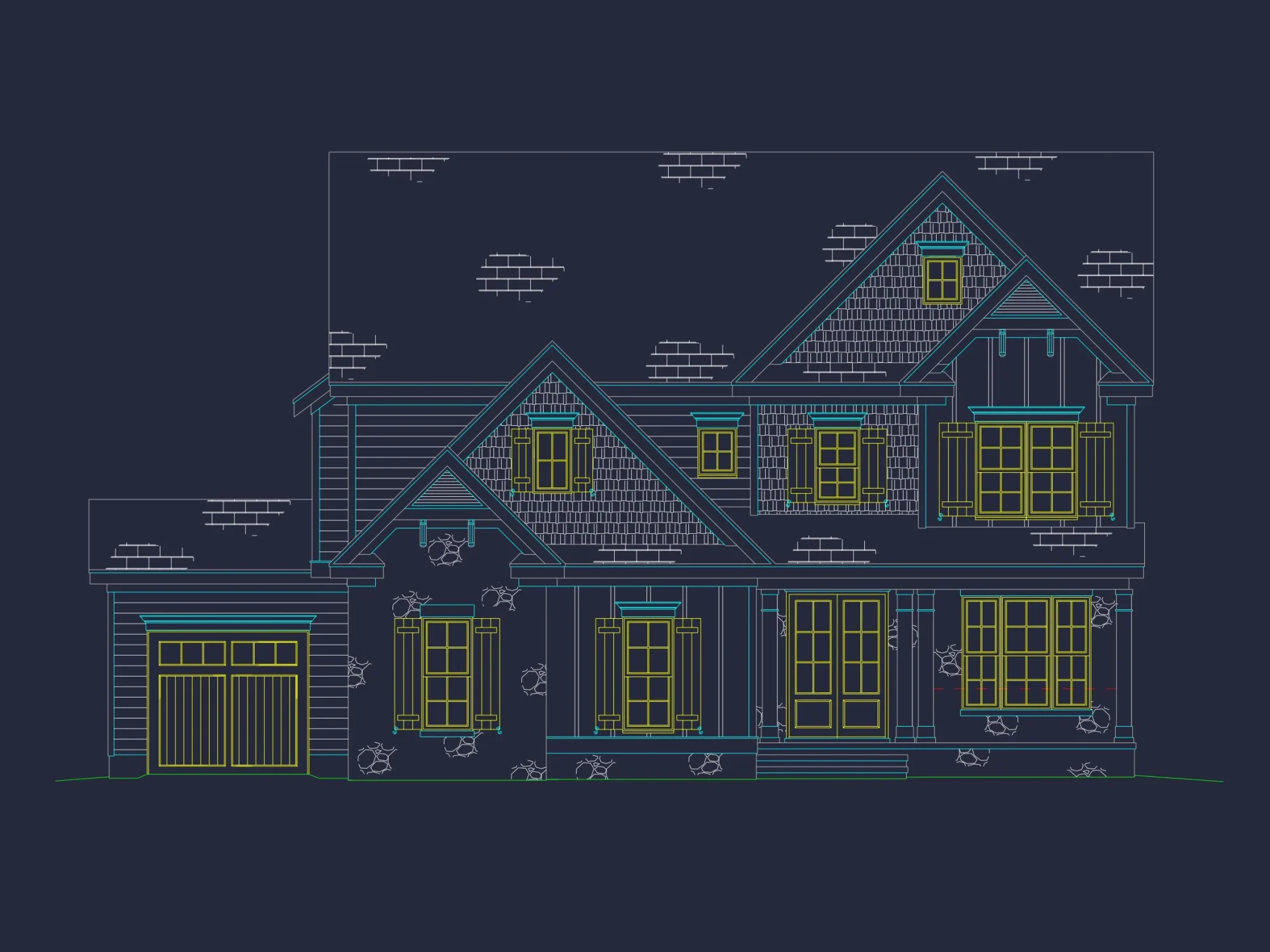 Craftsman house Design with CAD Floor Plans and Blueprints