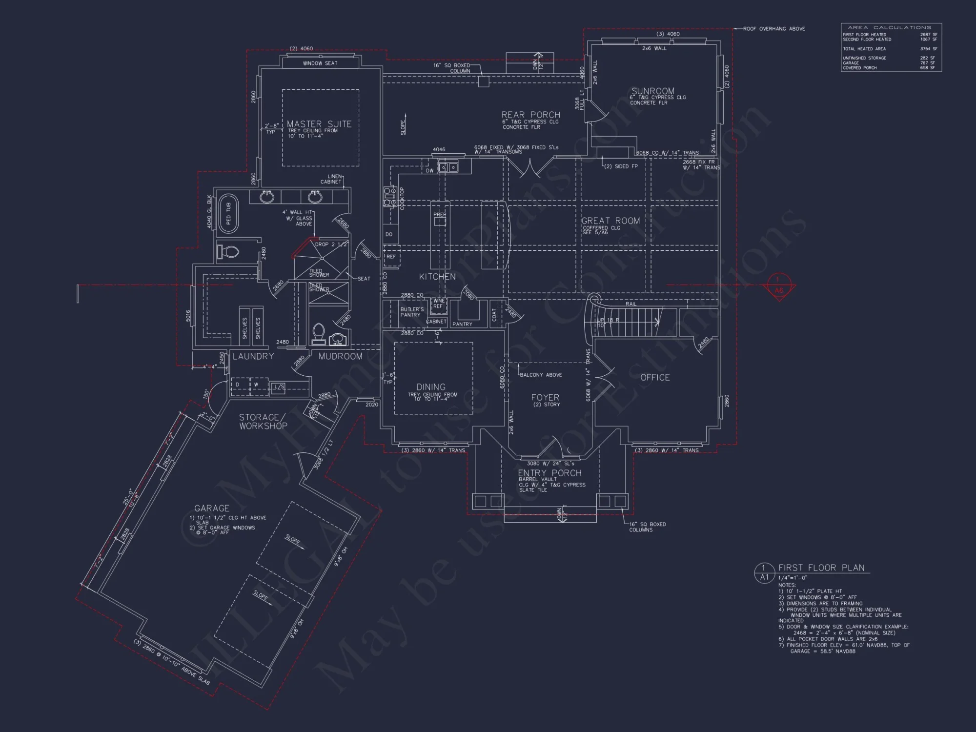 Detailed house Plan With Floor Plans, Blueprints & CAD Designs