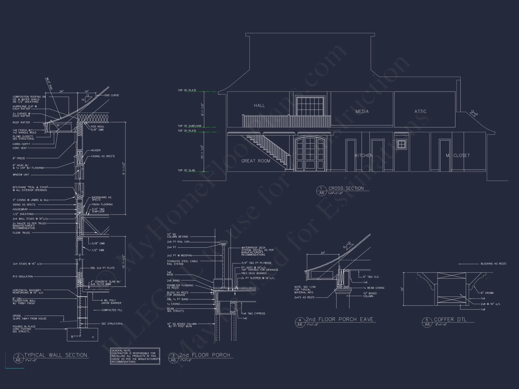 Detailed house Plan With Floor Plans, Blueprints & CAD Designs