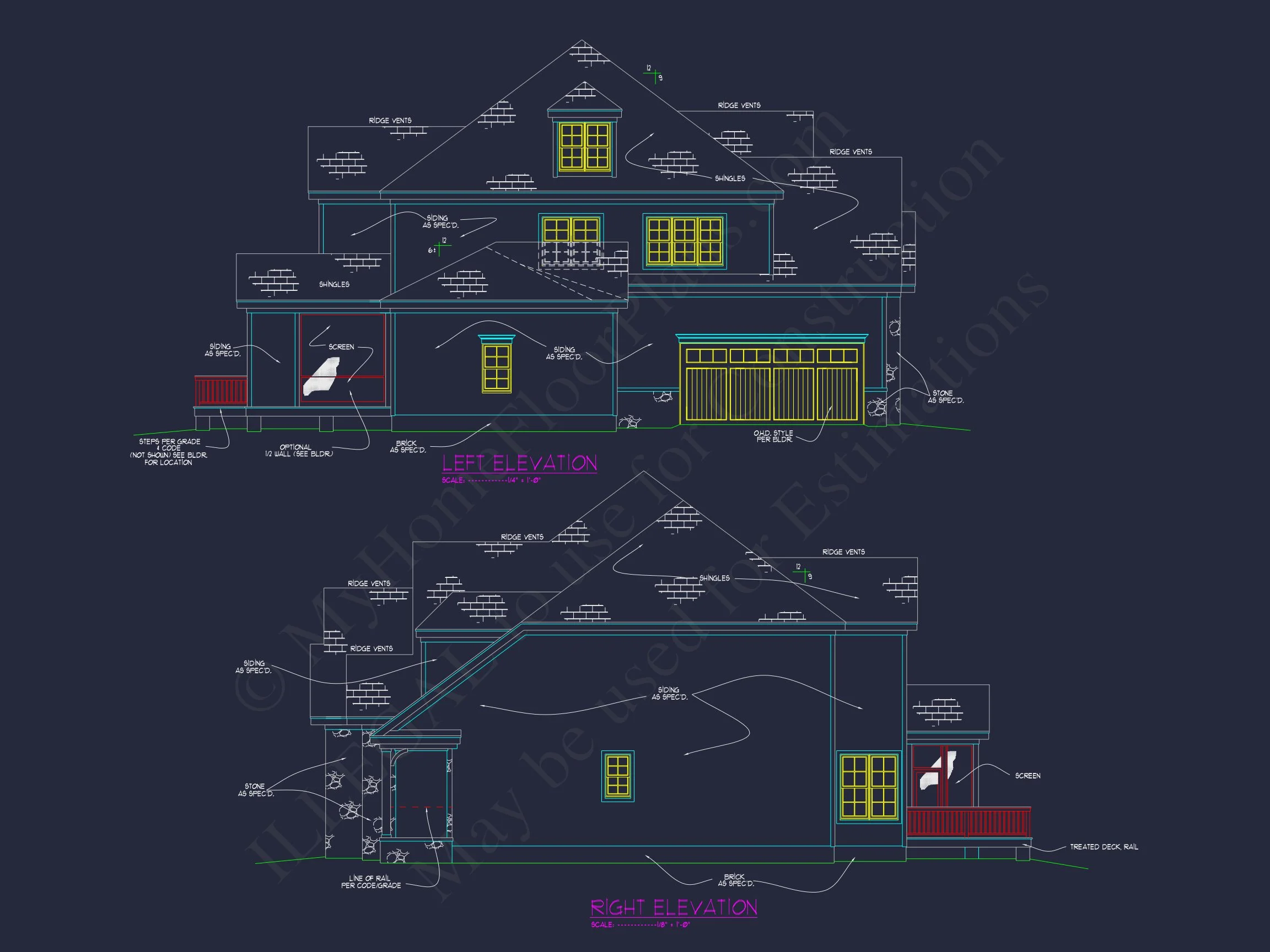 Elegant house Design with CAD Blueprint and Floor Plan Features