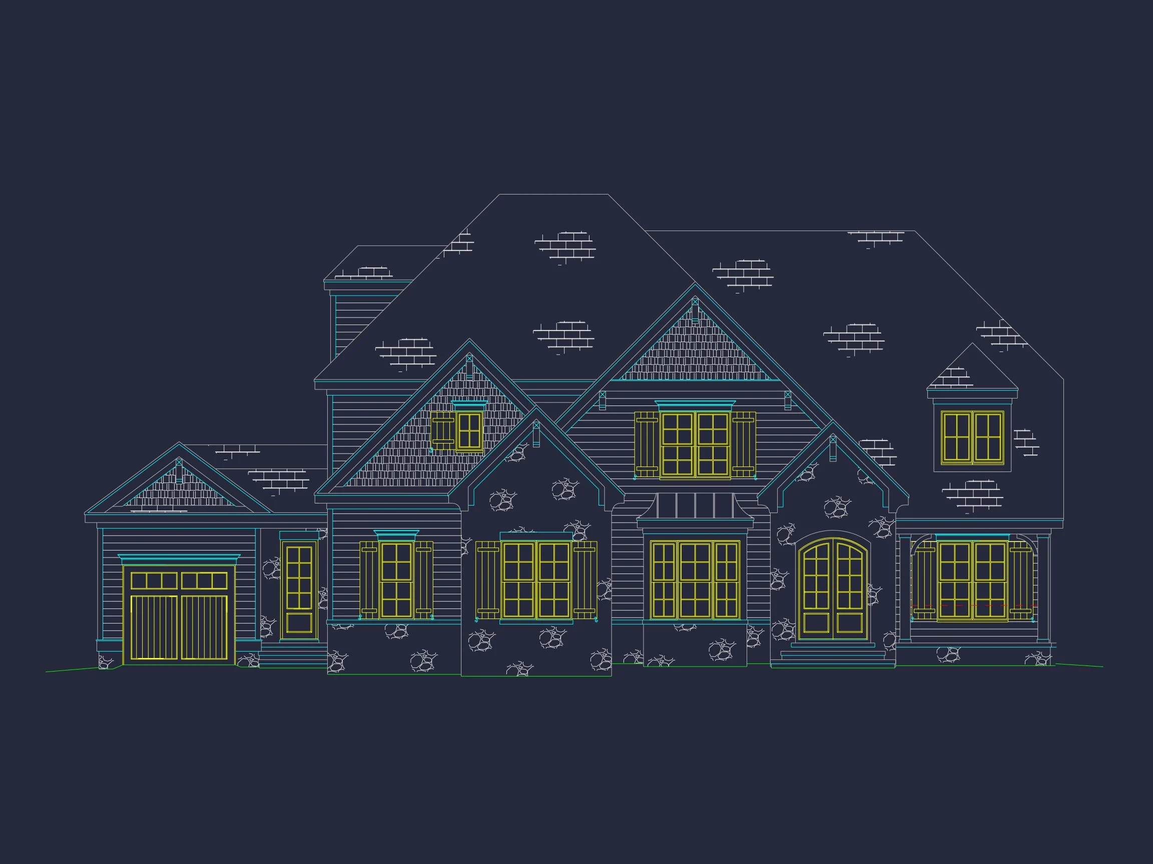 Elegant house Design with CAD Blueprint and Floor Plan Features