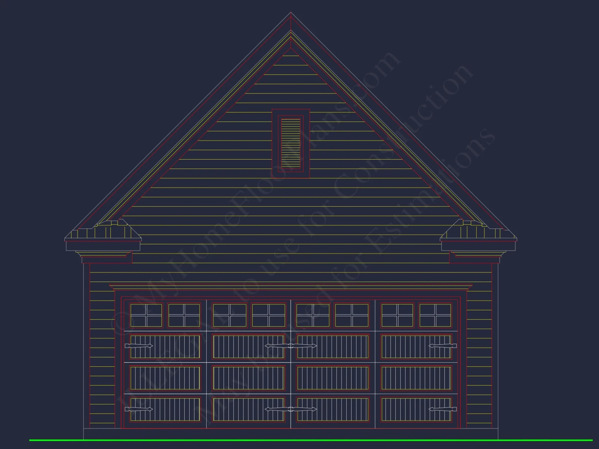 Colonial Farmhouse Floor Plan with CAD and Blueprint Designs