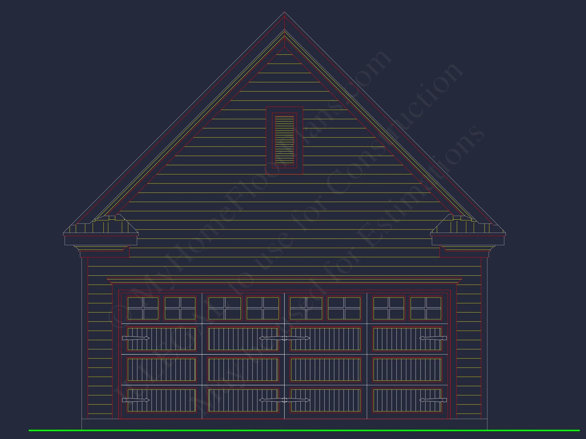 Colonial Farmhouse Floor Plan with CAD and Blueprint Designs