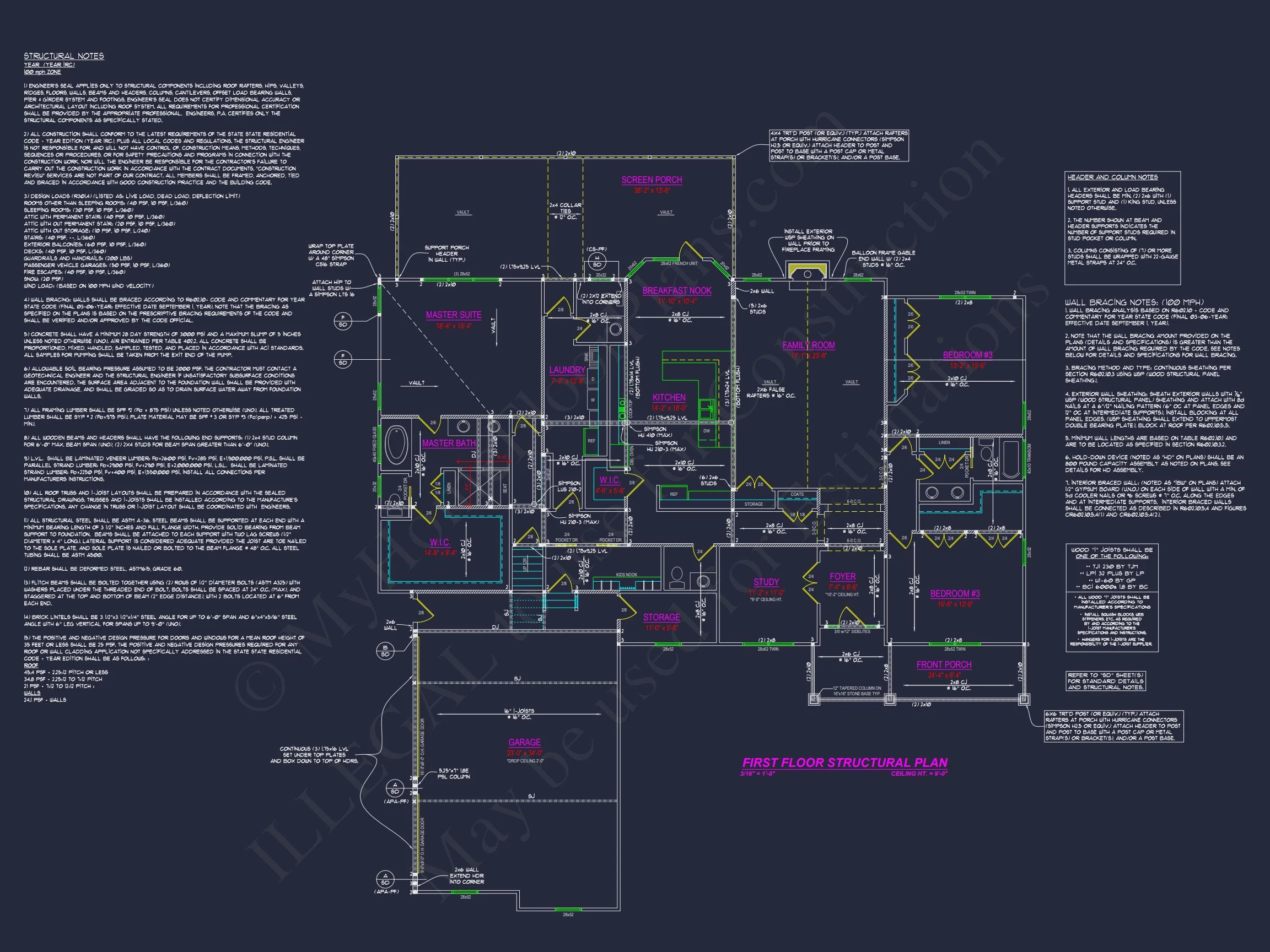 Spacious 1.5-Story Craftsman house Plan with Floor Blueprint