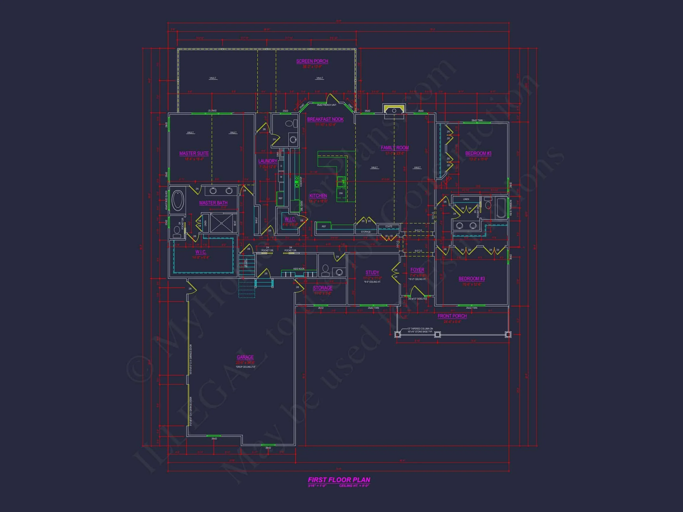 Spacious 1.5-Story Craftsman house Plan with Floor Blueprint