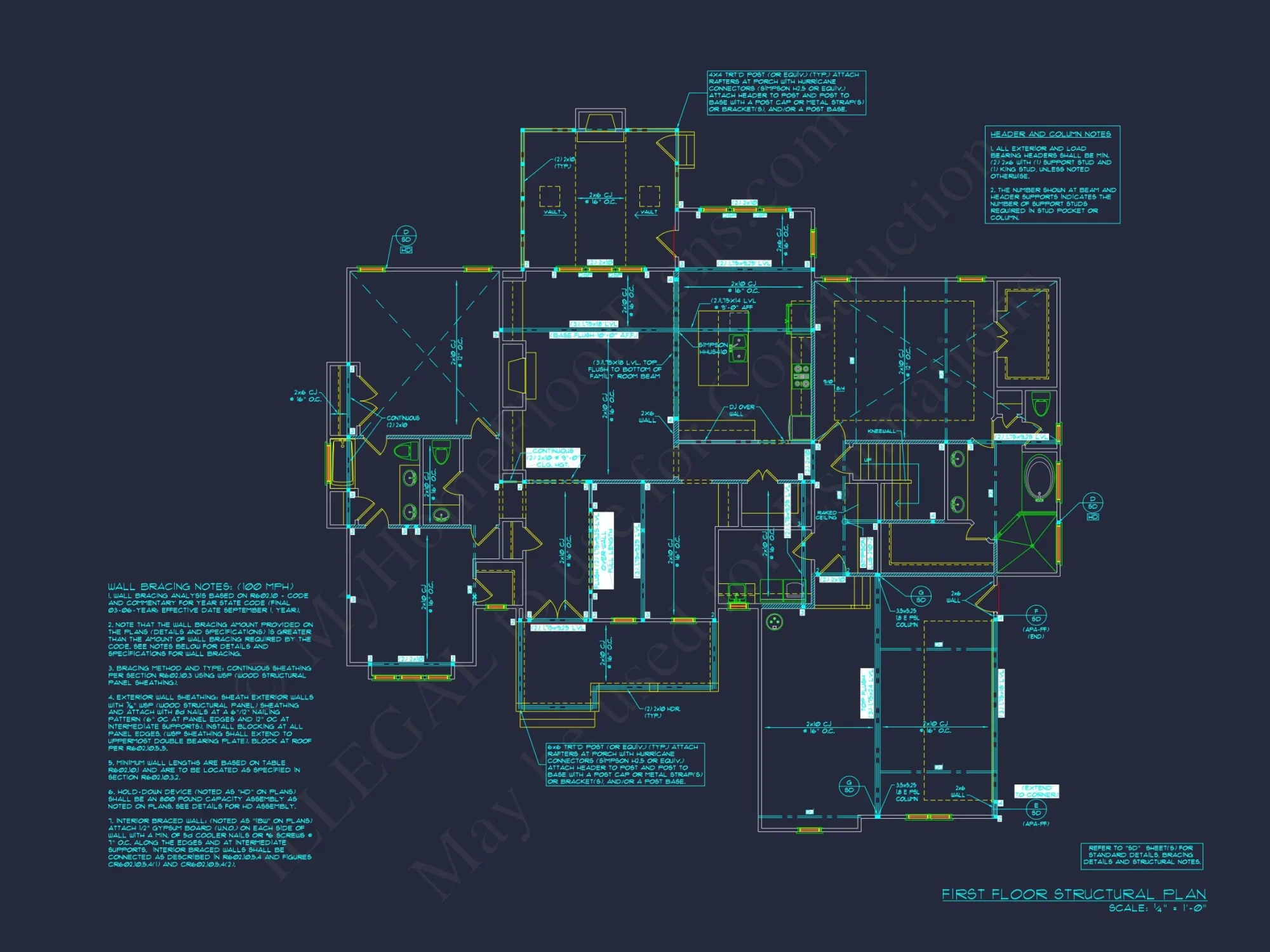 Modern Craftsman house Plan with 4 Bedrooms and 2 Floors