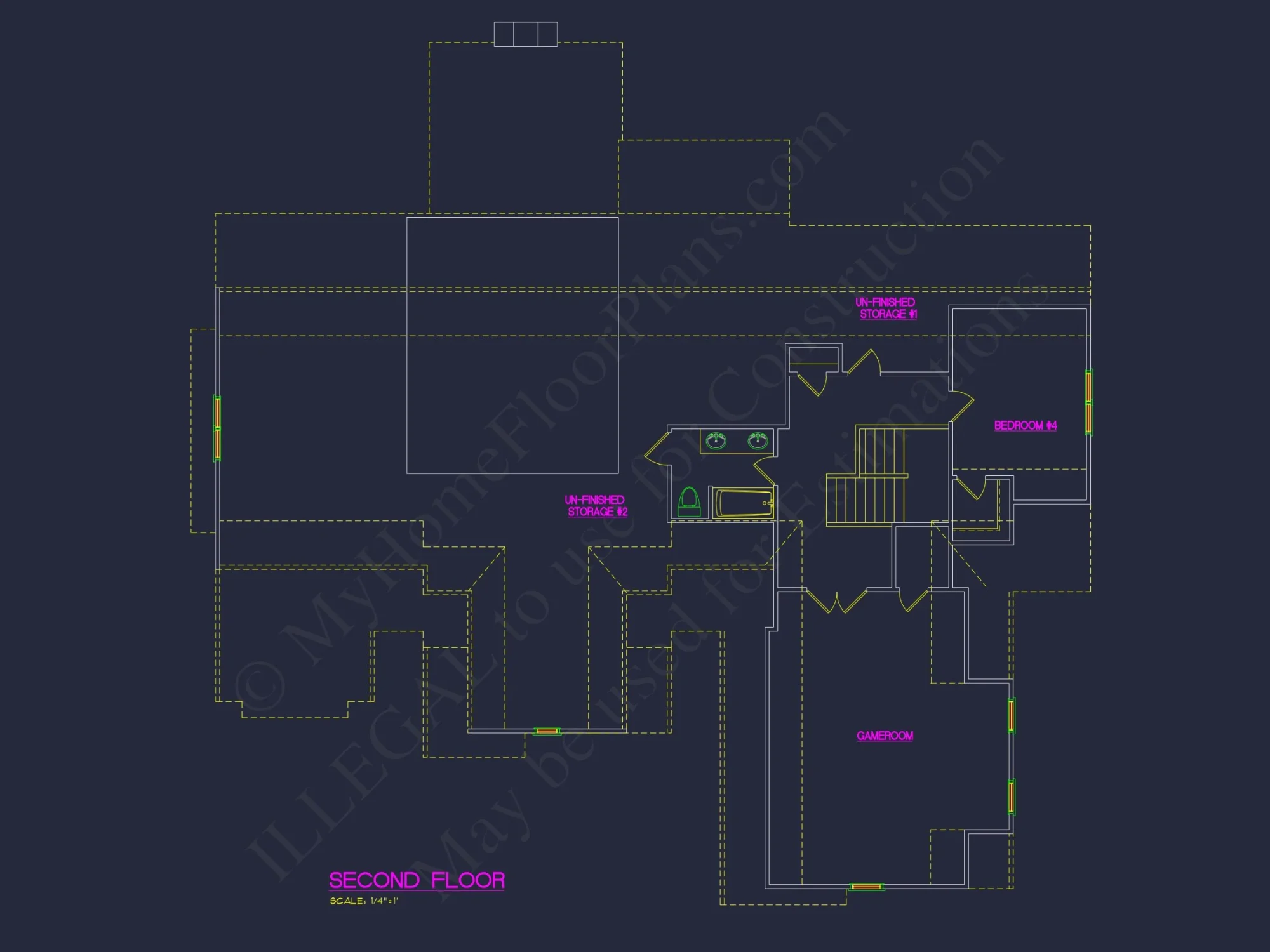 Modern Craftsman house Plan with 4 Bedrooms and 2 Floors