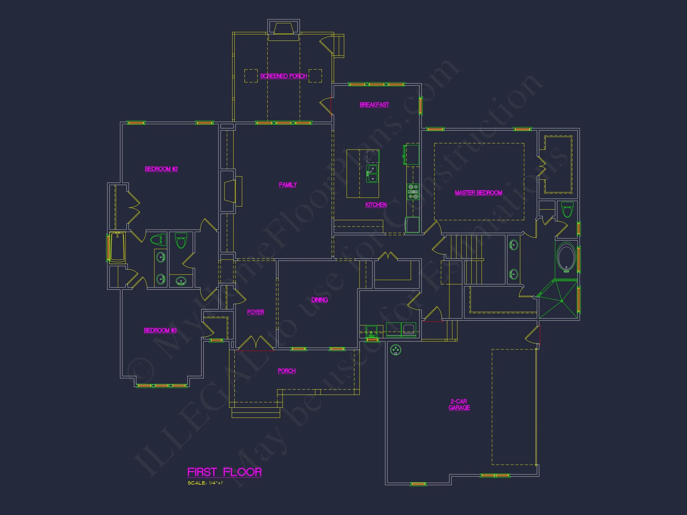 Modern Craftsman house Plan with 4 Bedrooms and 2 Floors